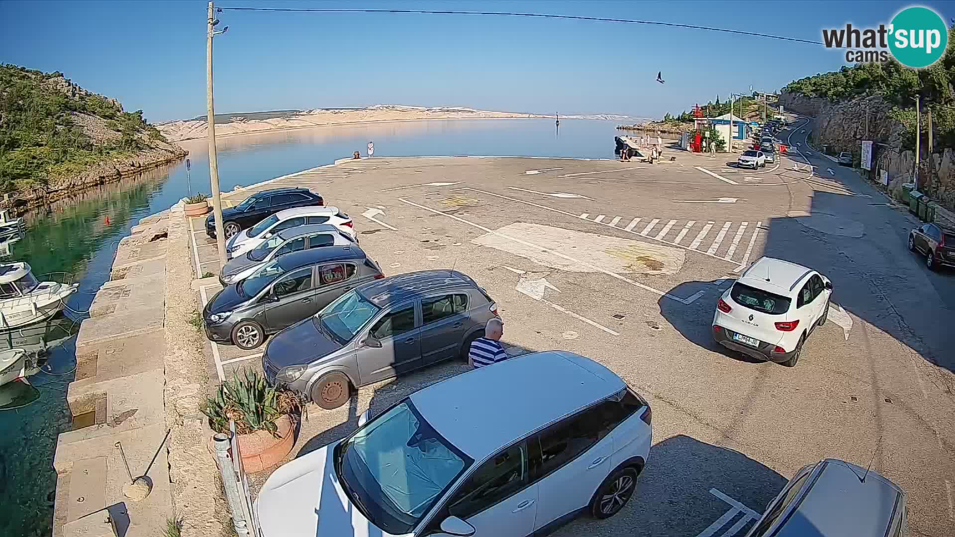 Webcam Prizna ferry port to Pag island