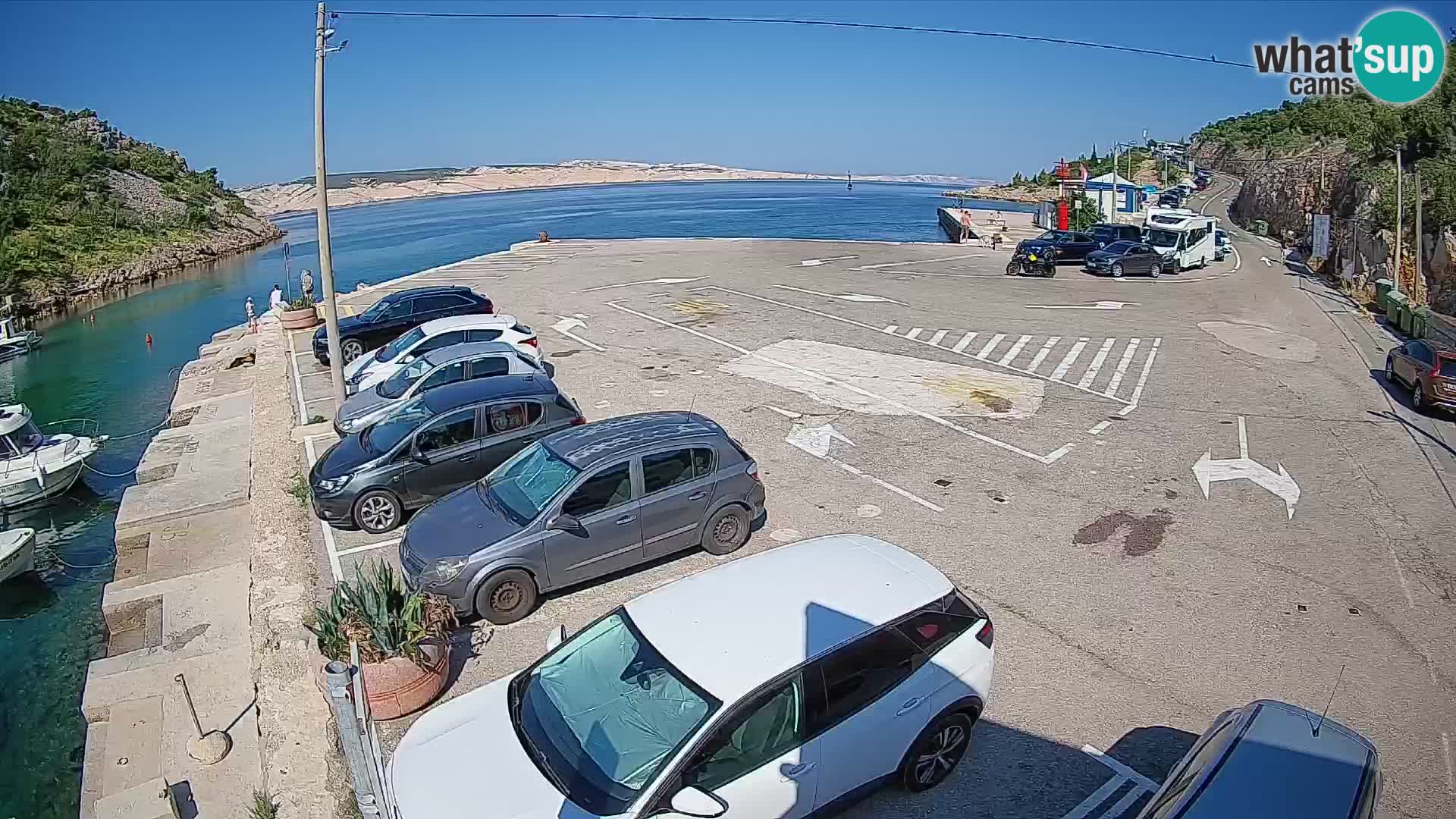 Webcam port de ferry de Prizna – vers l’île de Pag