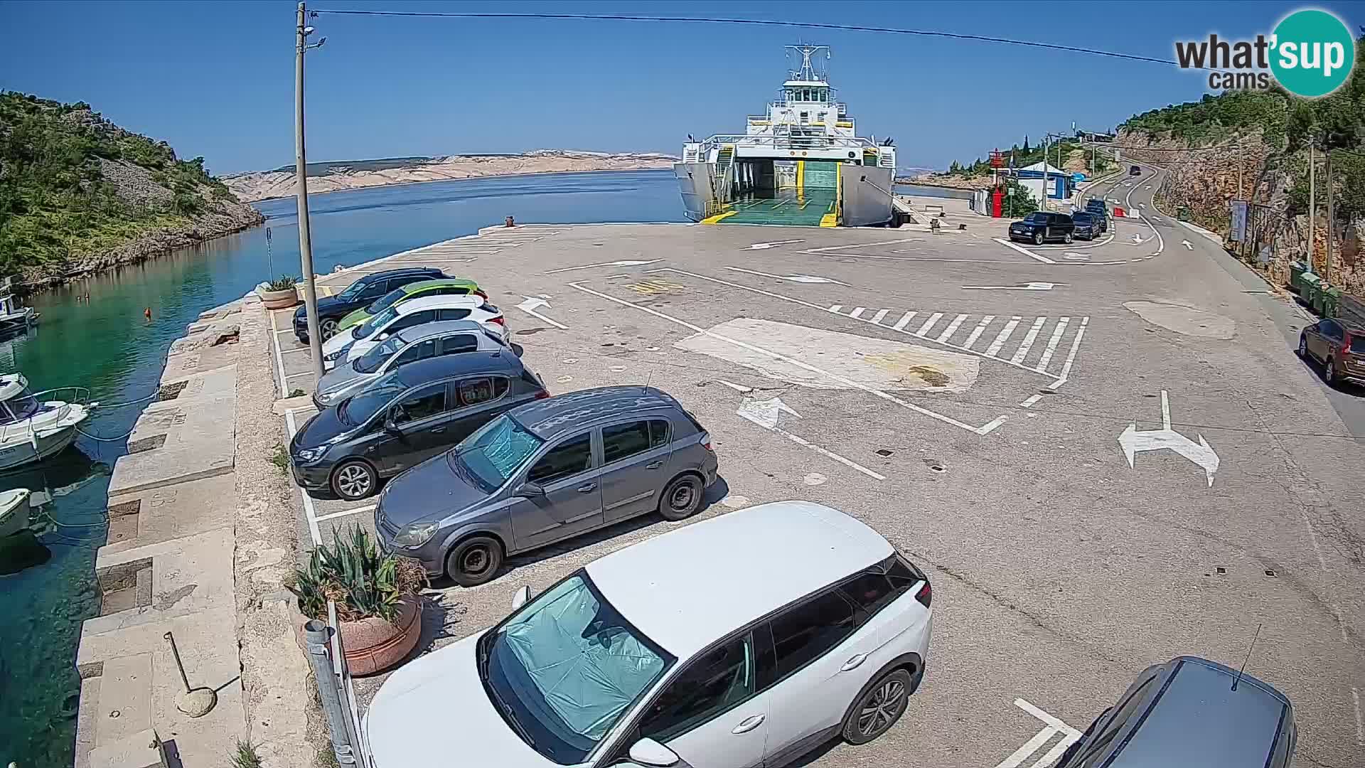 Webcam Prizna ferry port to Pag island