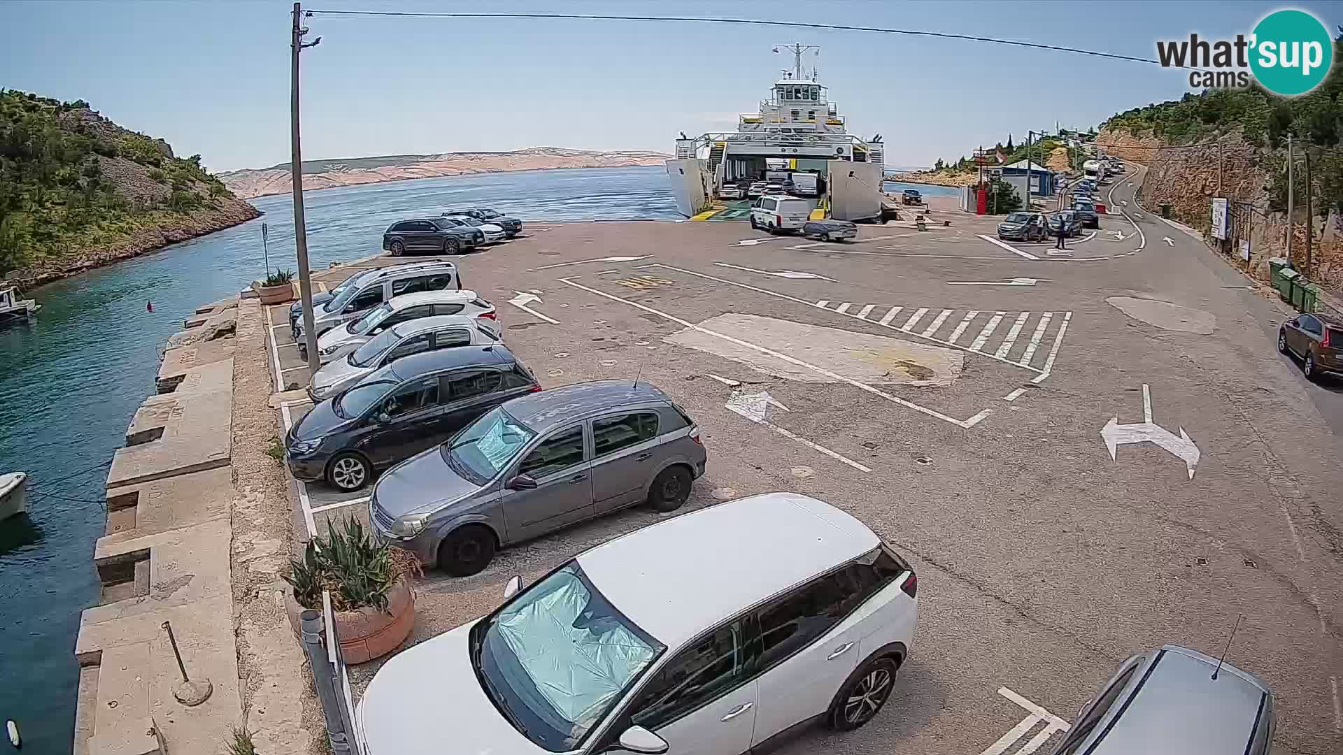 Webcam port de ferry de Prizna – vers l’île de Pag