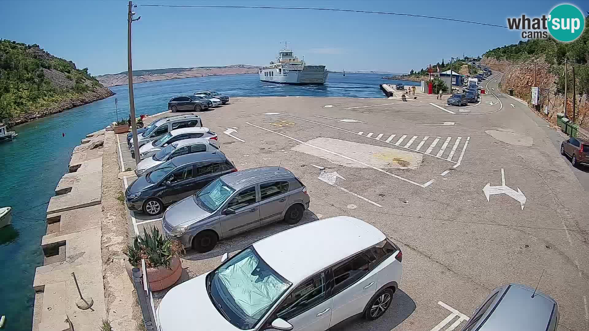 Webcam port de ferry de Prizna – vers l’île de Pag