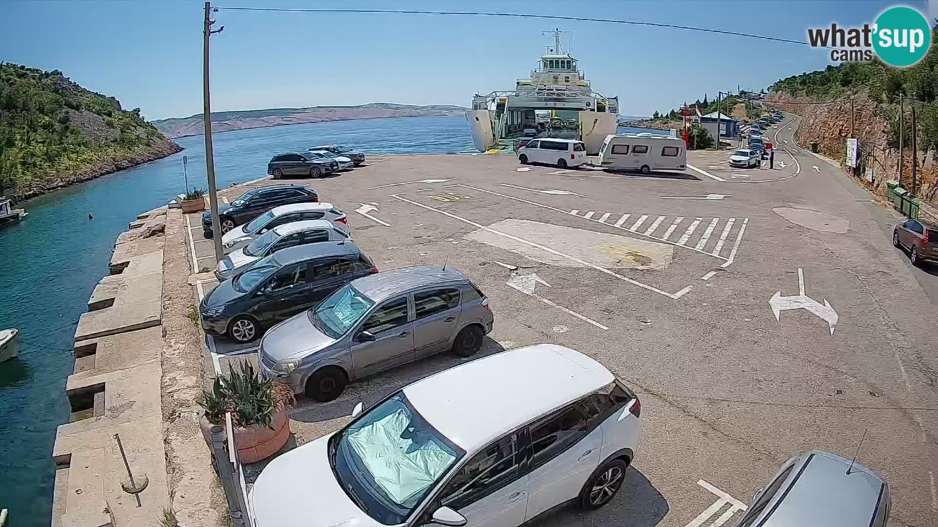 Webcam Fährhafen Prizna – zur Insel Pag