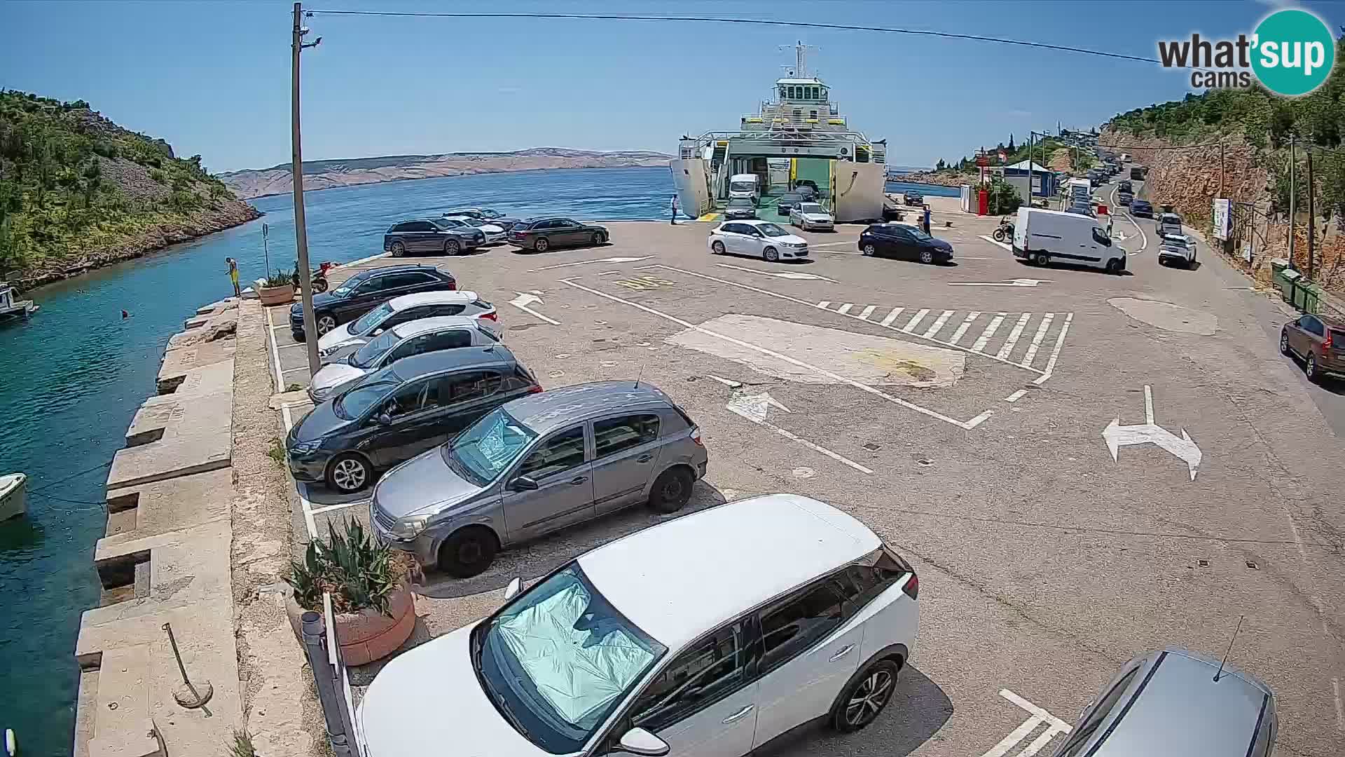 Webcam Prizna ferry port to Pag island