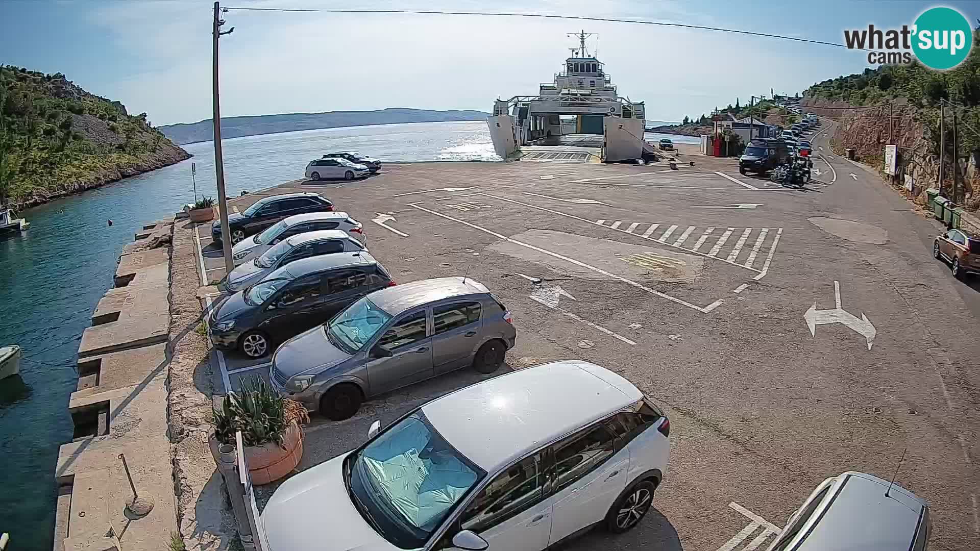 Webcam Prizna ferry port to Pag island