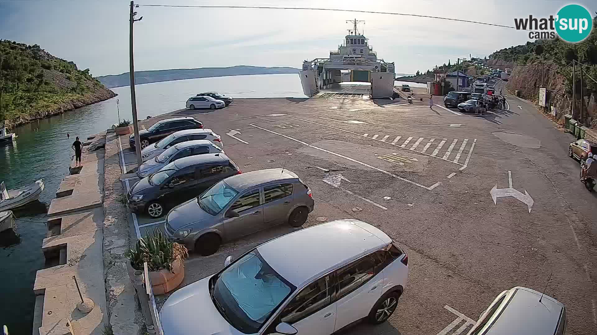 Webcam Fährhafen Prizna – zur Insel Pag