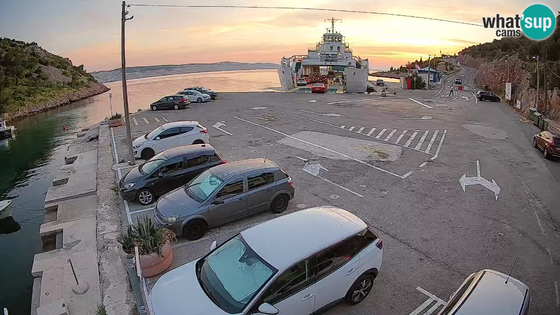 Webcam Fährhafen Prizna – zur Insel Pag