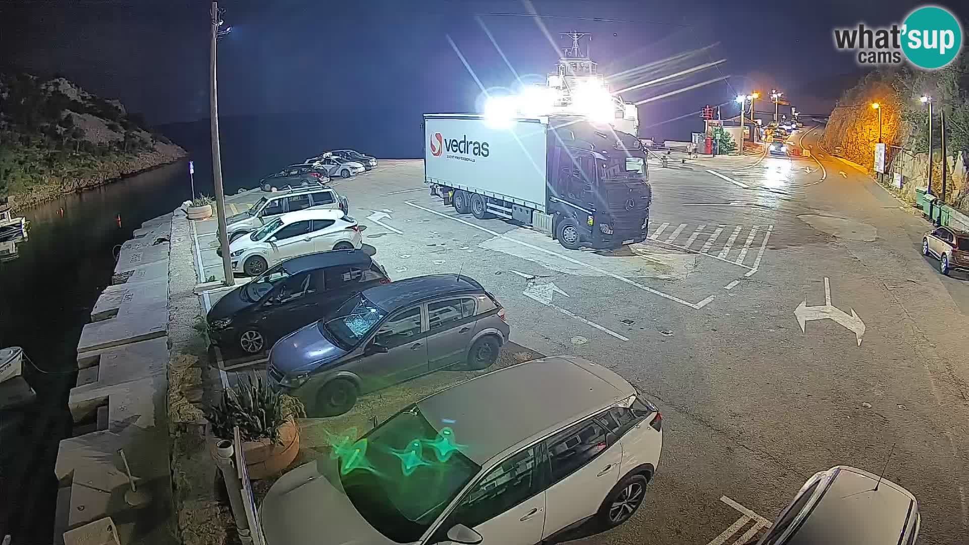 Webcam Fährhafen Prizna – zur Insel Pag