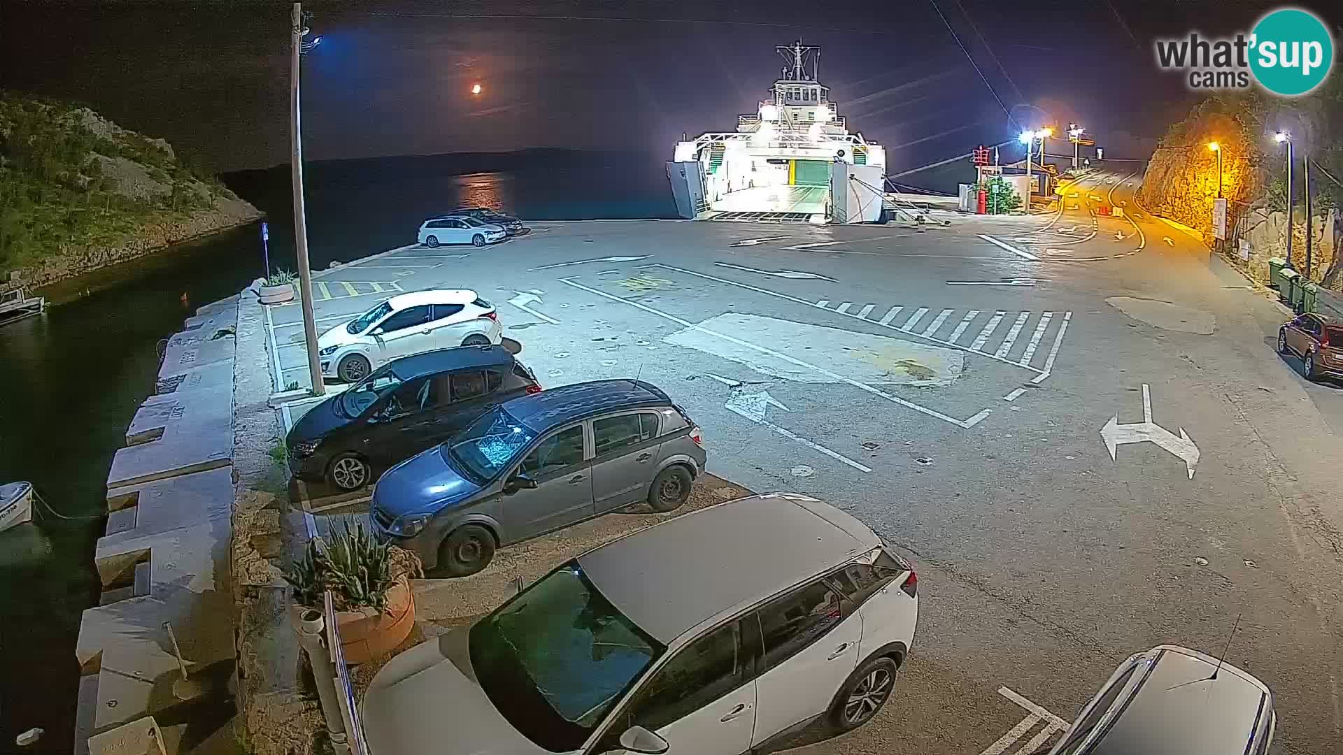 Webcam port de ferry de Prizna – vers l’île de Pag