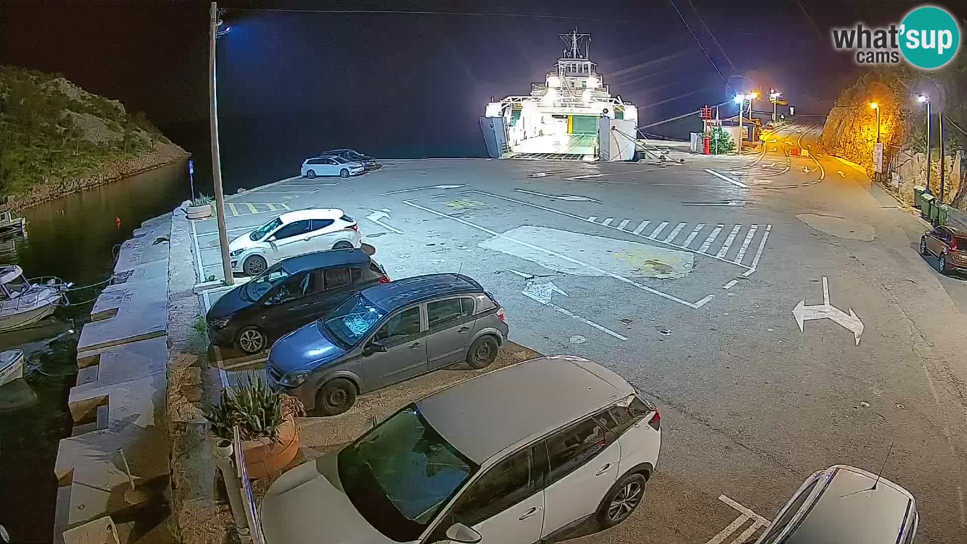Webcam Prizna ferry port to Pag island