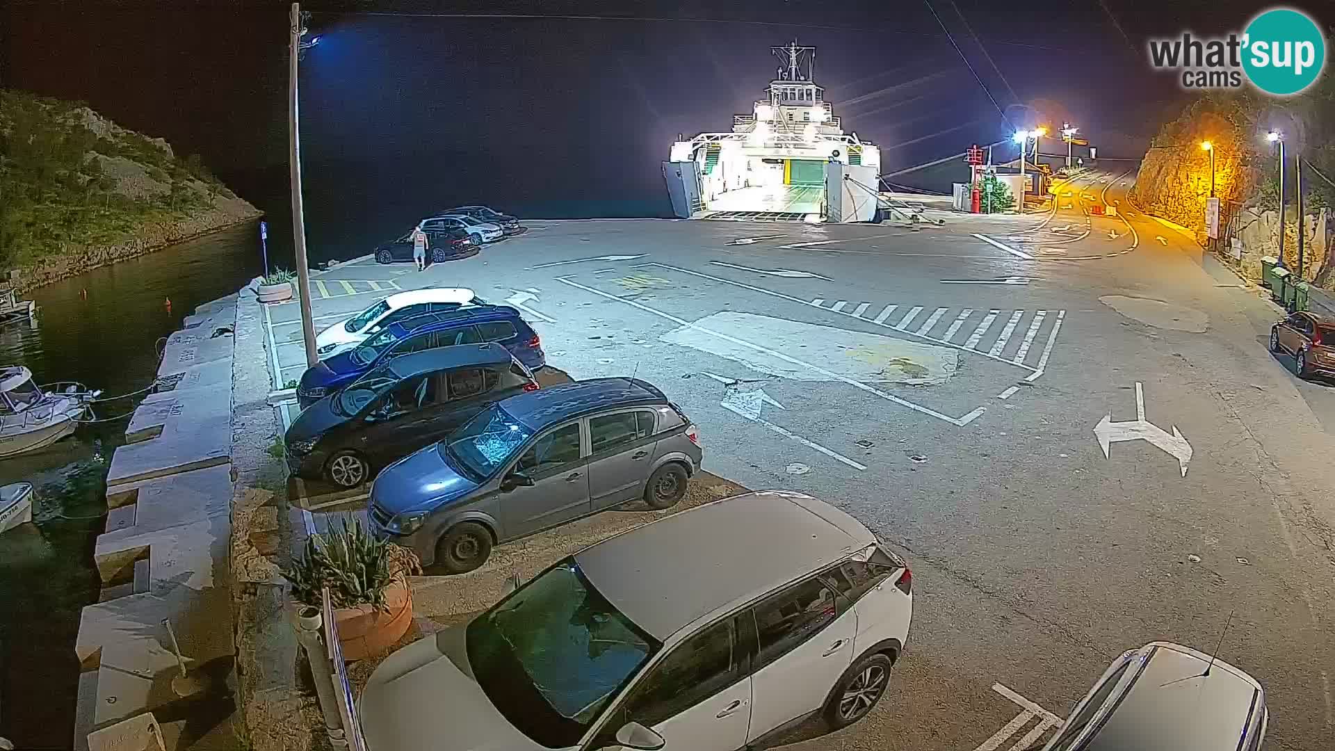 Webcam Prizna ferry port to Pag island