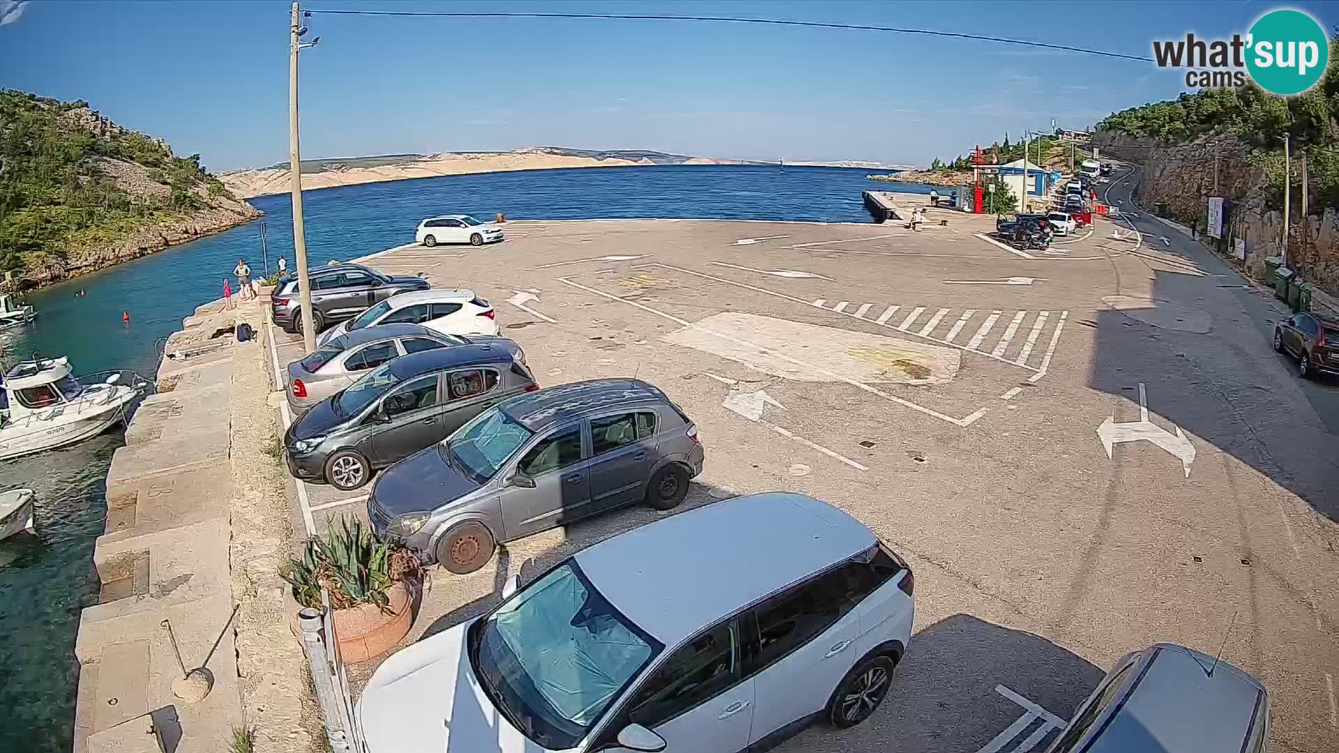Webcam port de ferry de Prizna – vers l’île de Pag