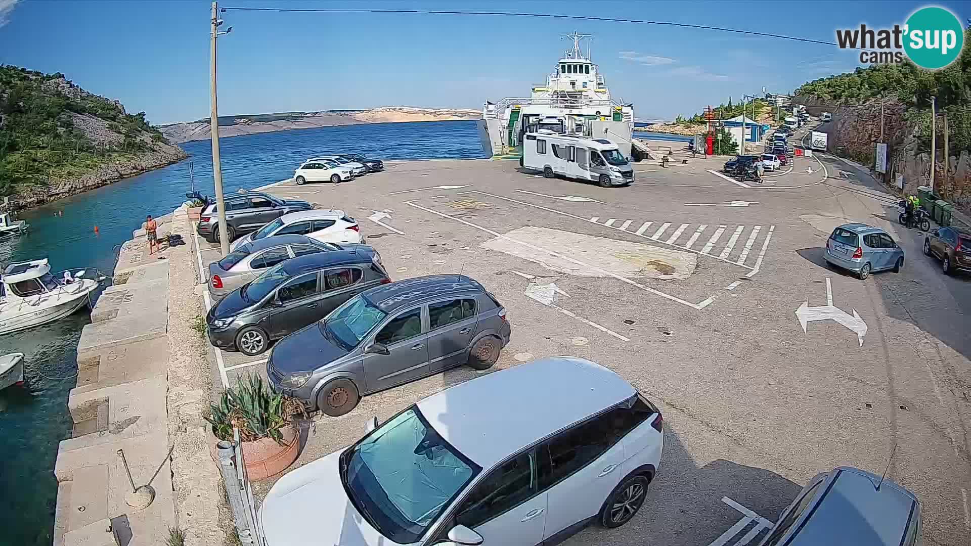 Webcam Fährhafen Prizna – zur Insel Pag