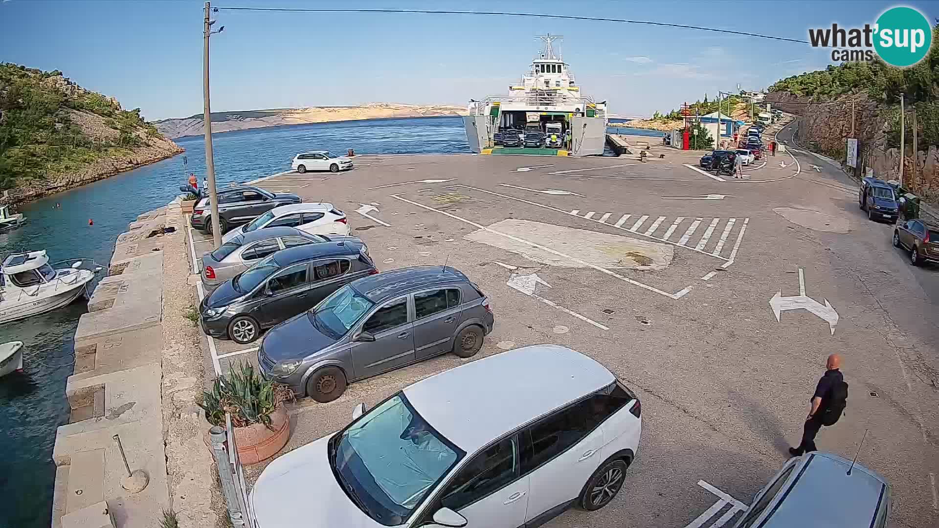 Webcam port de ferry de Prizna – vers l’île de Pag