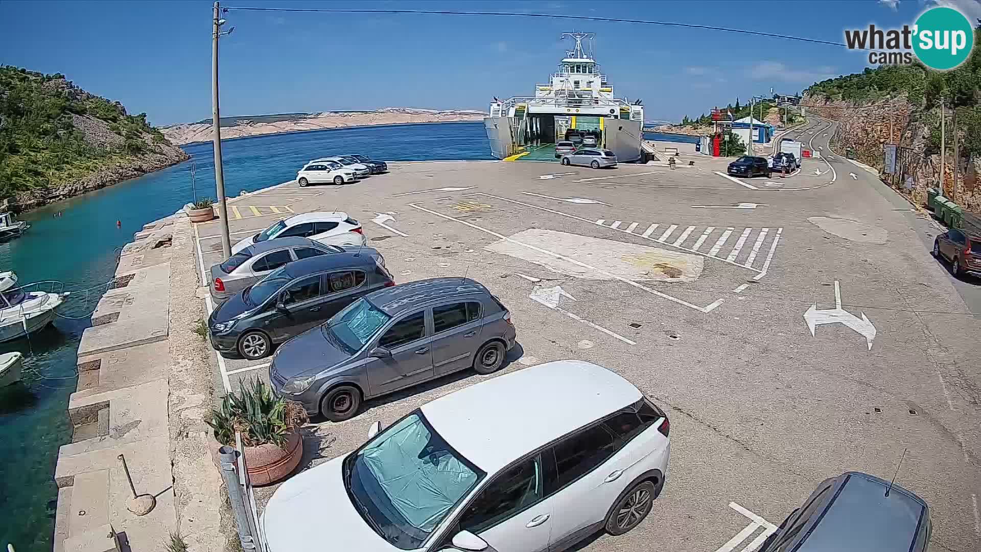 Webcam port de ferry de Prizna – vers l’île de Pag