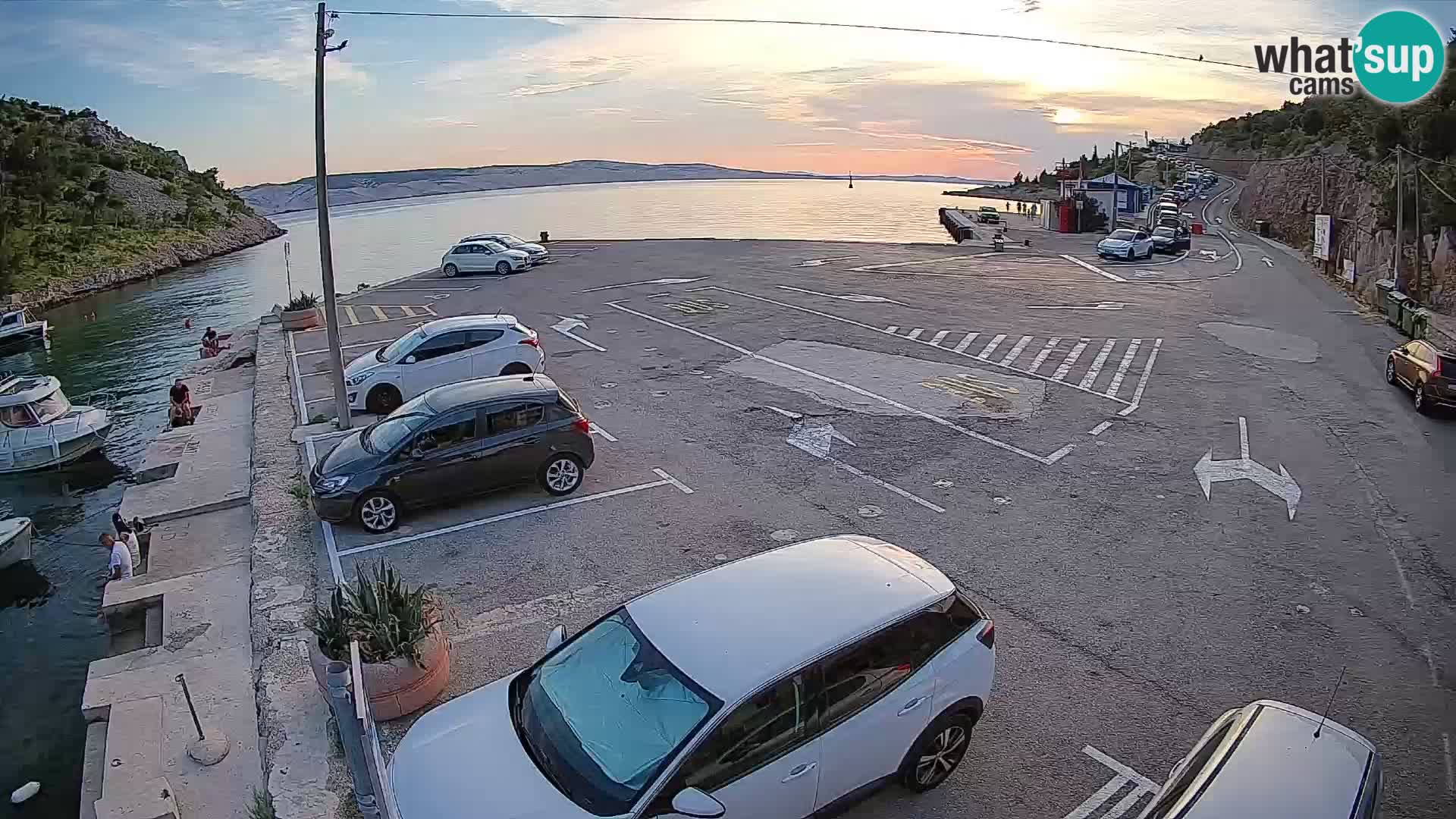 Webcam port de ferry de Prizna – vers l’île de Pag
