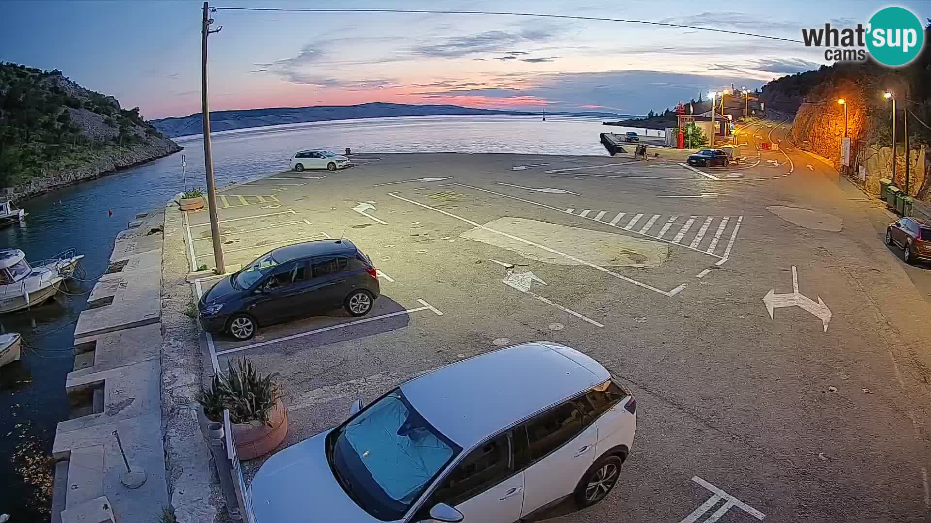 Webcam port de ferry de Prizna – vers l’île de Pag