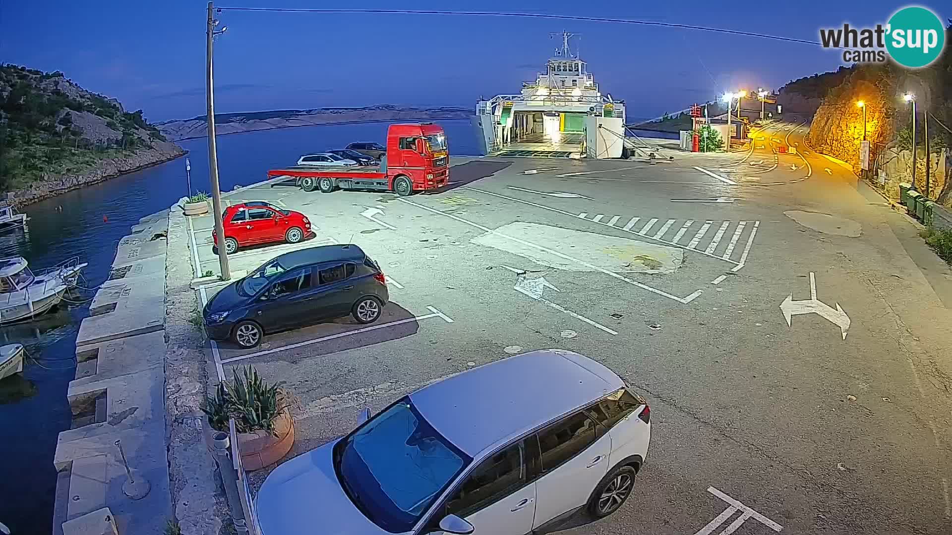 Webcam Fährhafen Prizna – zur Insel Pag