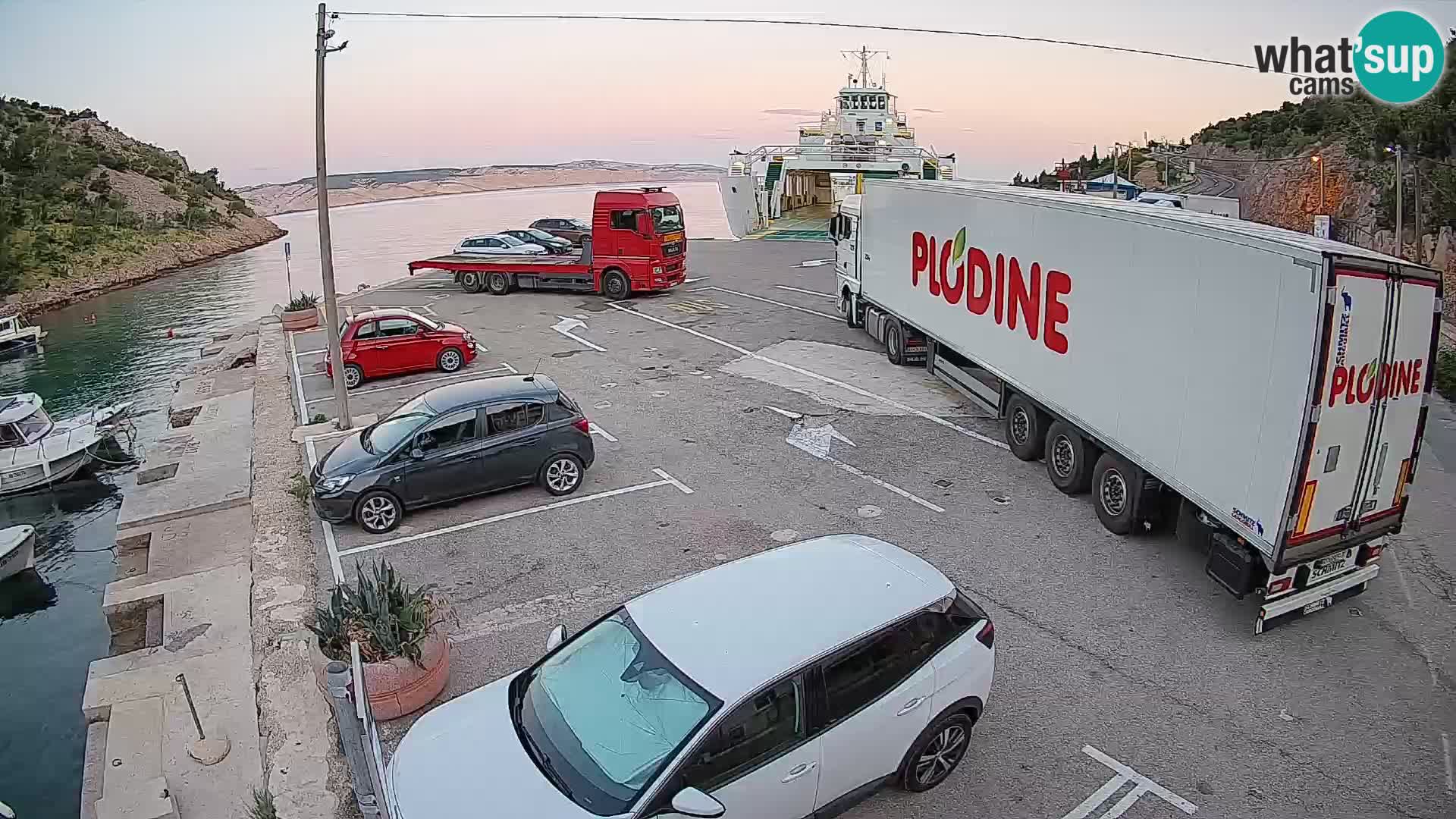Webcam Fährhafen Prizna – zur Insel Pag