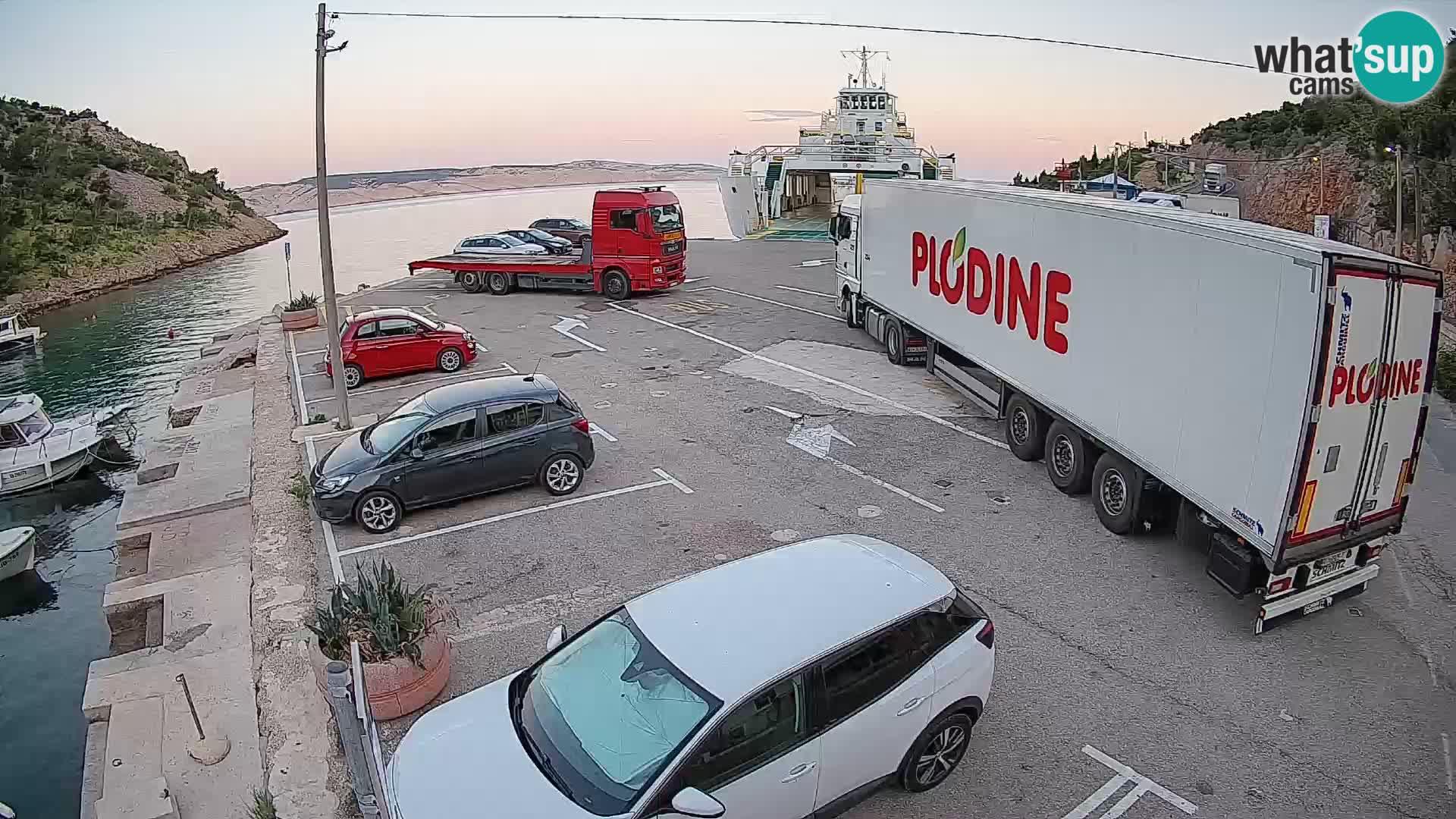 Webcam port de ferry de Prizna – vers l’île de Pag