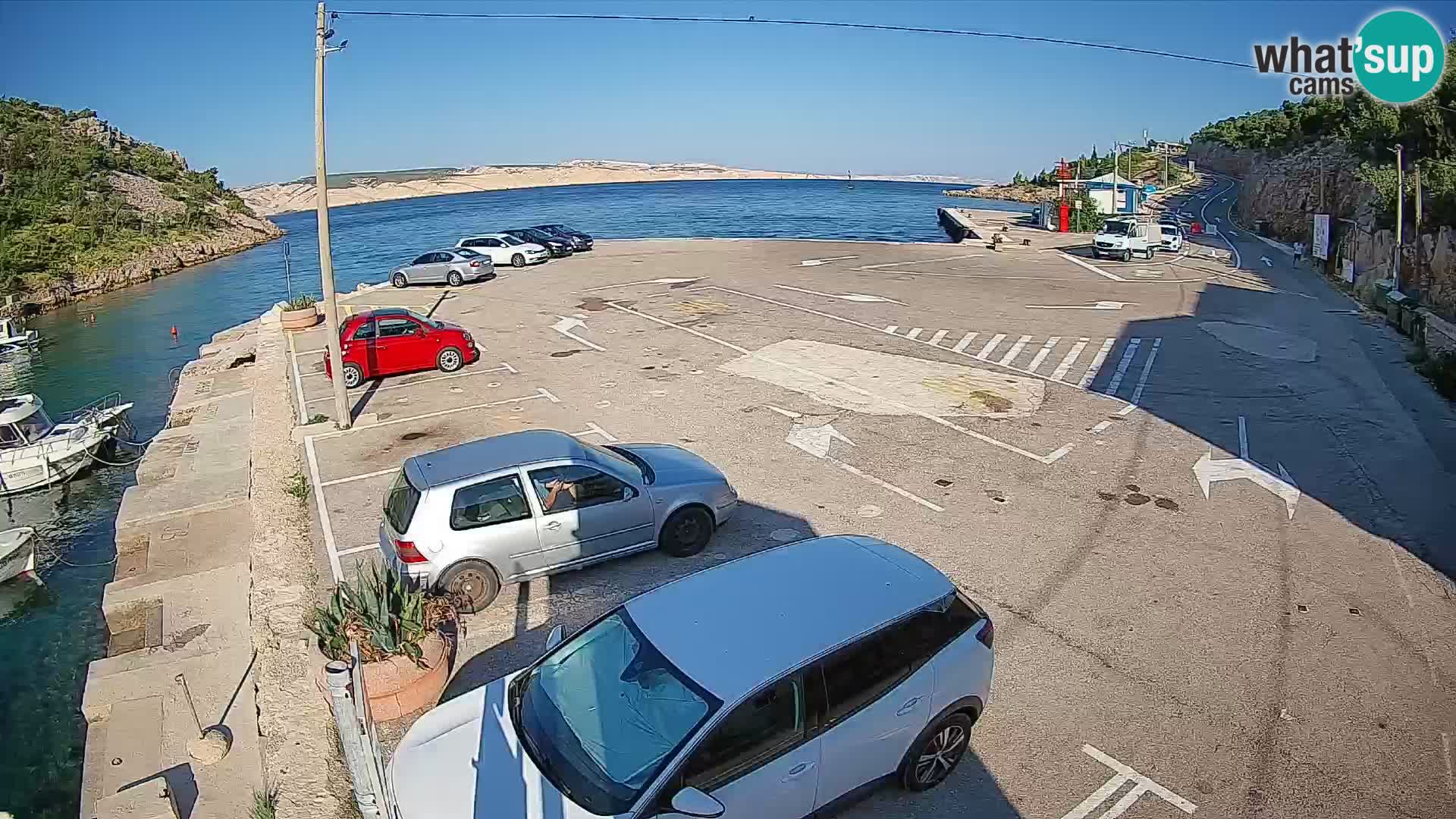 Webcam port de ferry de Prizna – vers l’île de Pag