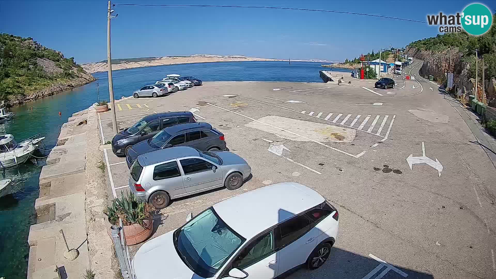 Webcam port de ferry de Prizna – vers l’île de Pag
