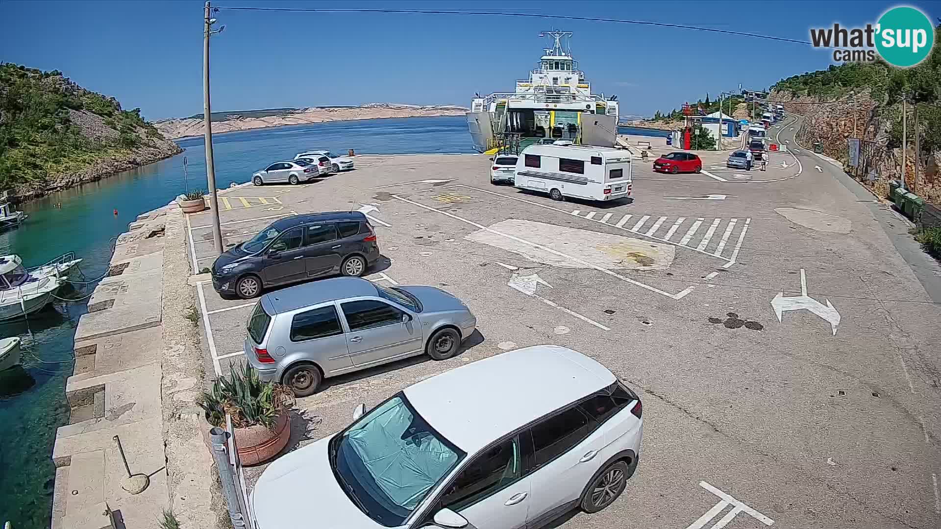 Webcam Fährhafen Prizna – zur Insel Pag