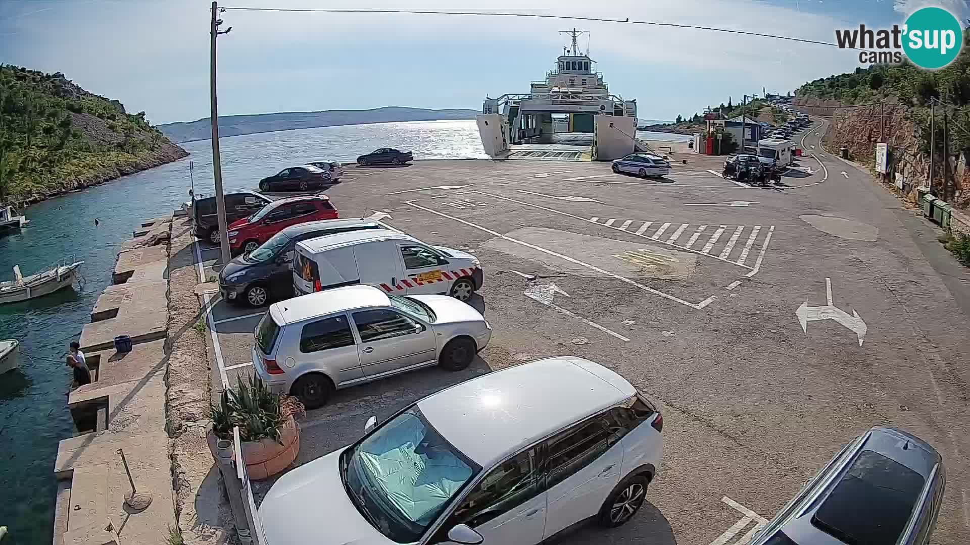 Webcam port de ferry de Prizna – vers l’île de Pag
