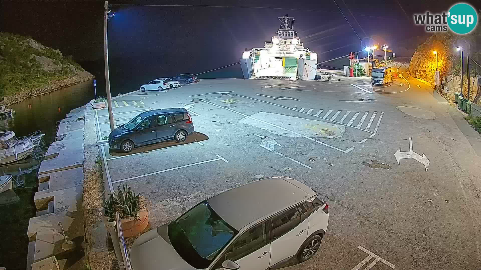 Webcam port de ferry de Prizna – vers l’île de Pag