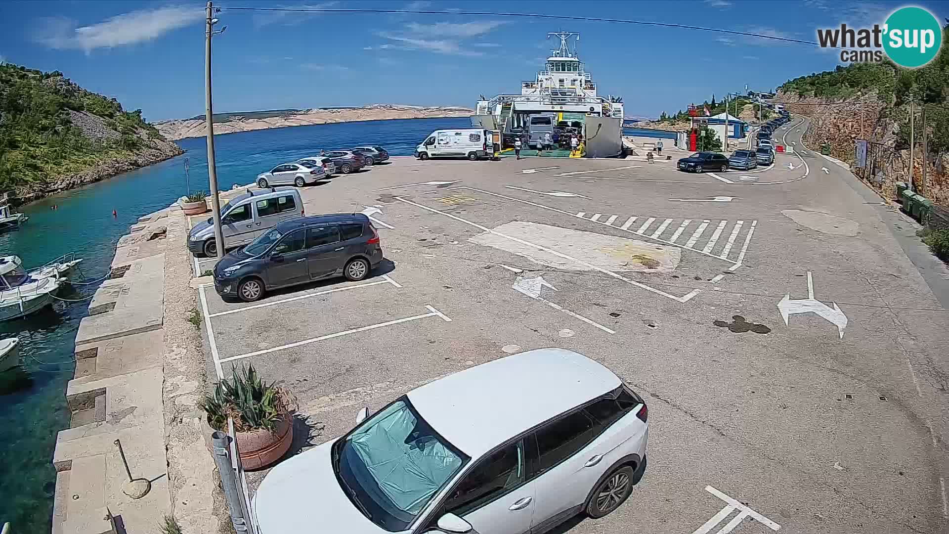 Webcam Prizna ferry port to Pag island