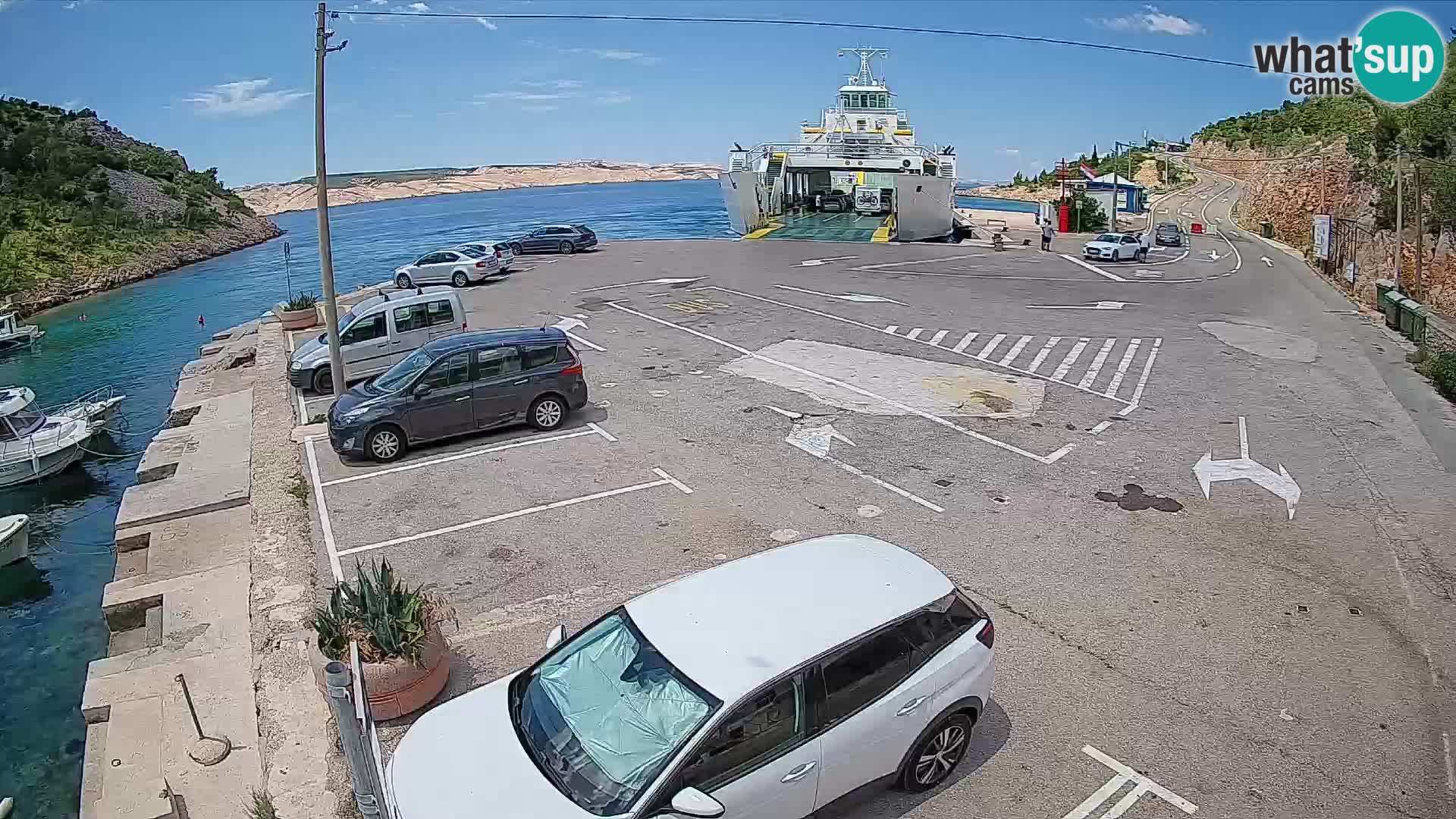 Webcam Fährhafen Prizna – zur Insel Pag