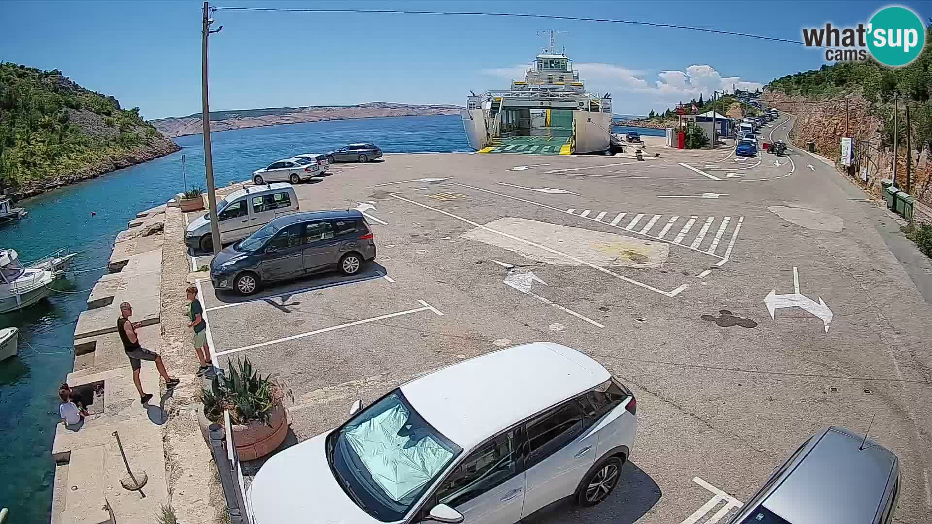 Webcam port de ferry de Prizna – vers l’île de Pag