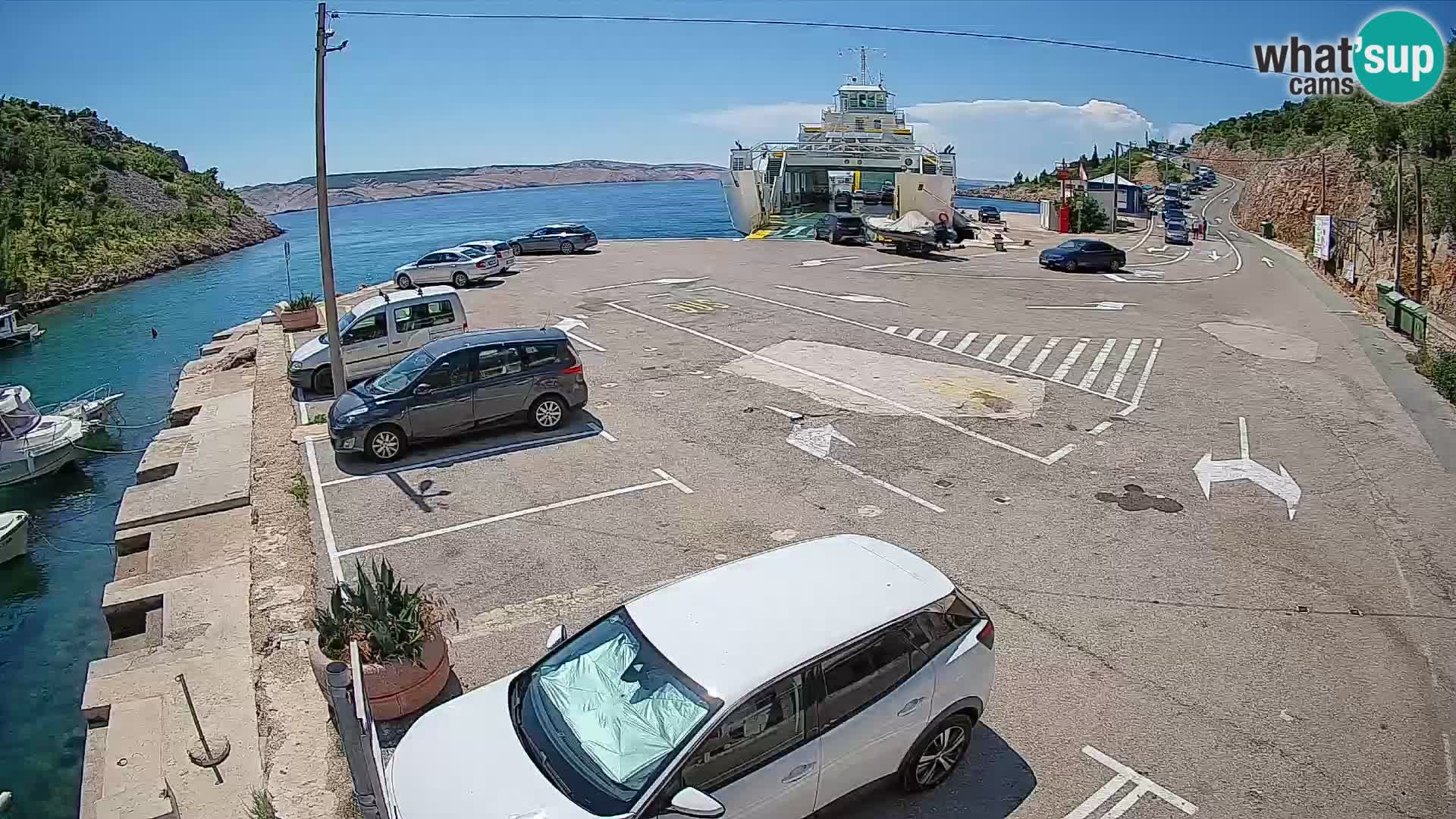 Webcam port de ferry de Prizna – vers l’île de Pag