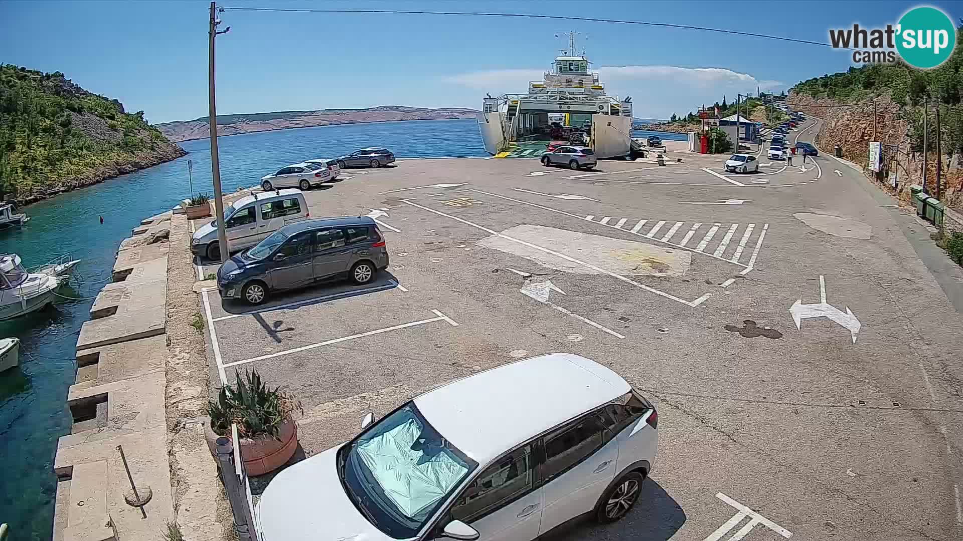 Webcam port de ferry de Prizna – vers l’île de Pag
