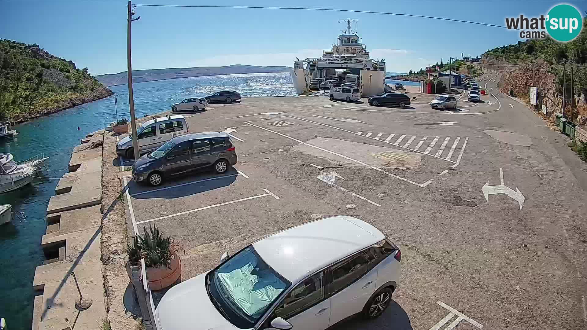 Webcam port de ferry de Prizna – vers l’île de Pag