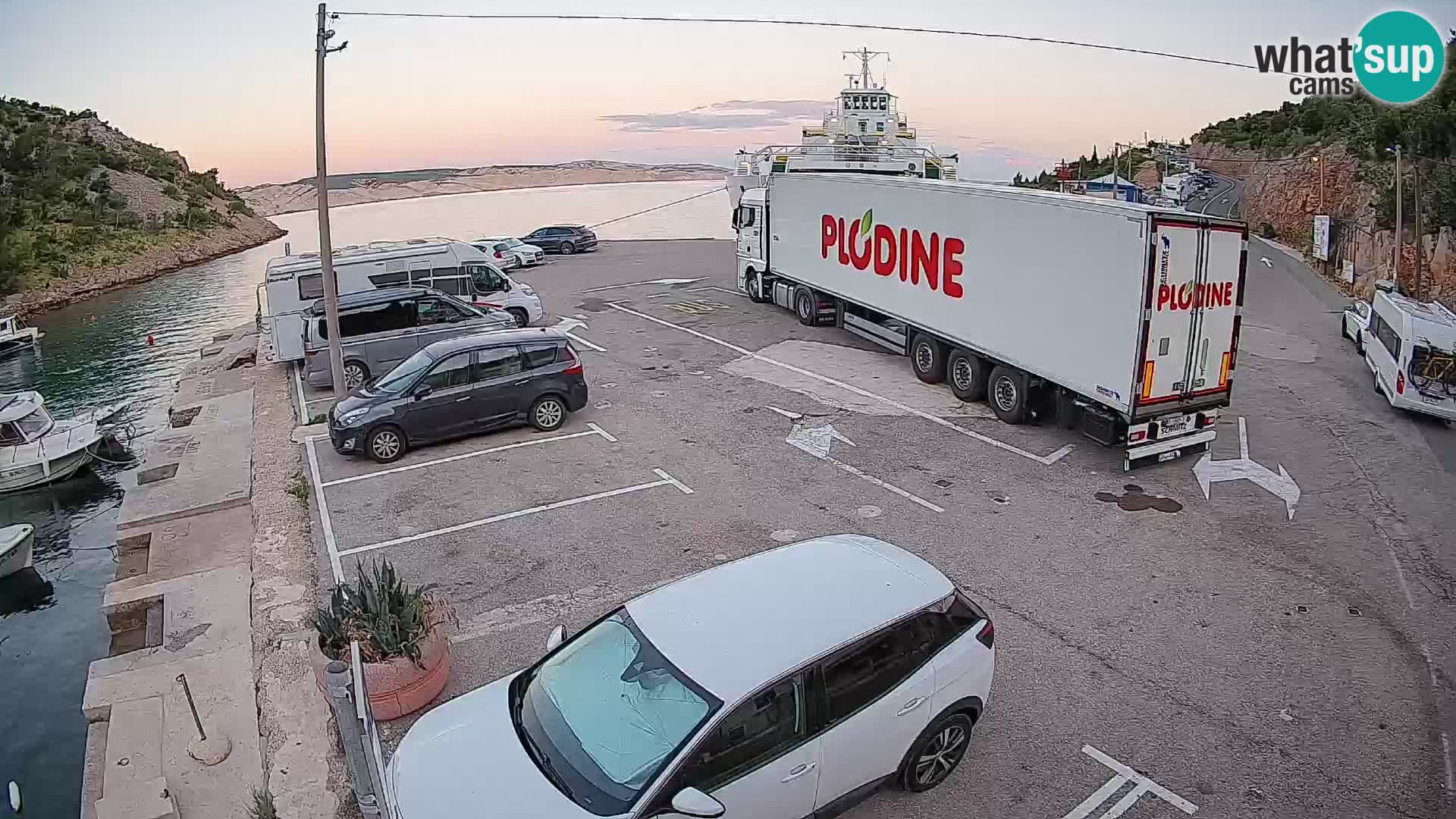 Webcam Fährhafen Prizna – zur Insel Pag