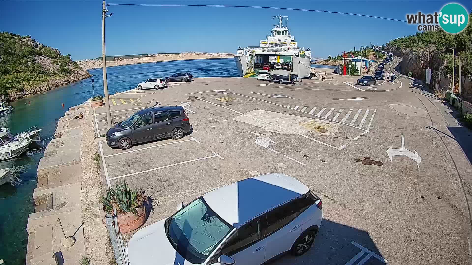 Webcam Fährhafen Prizna – zur Insel Pag