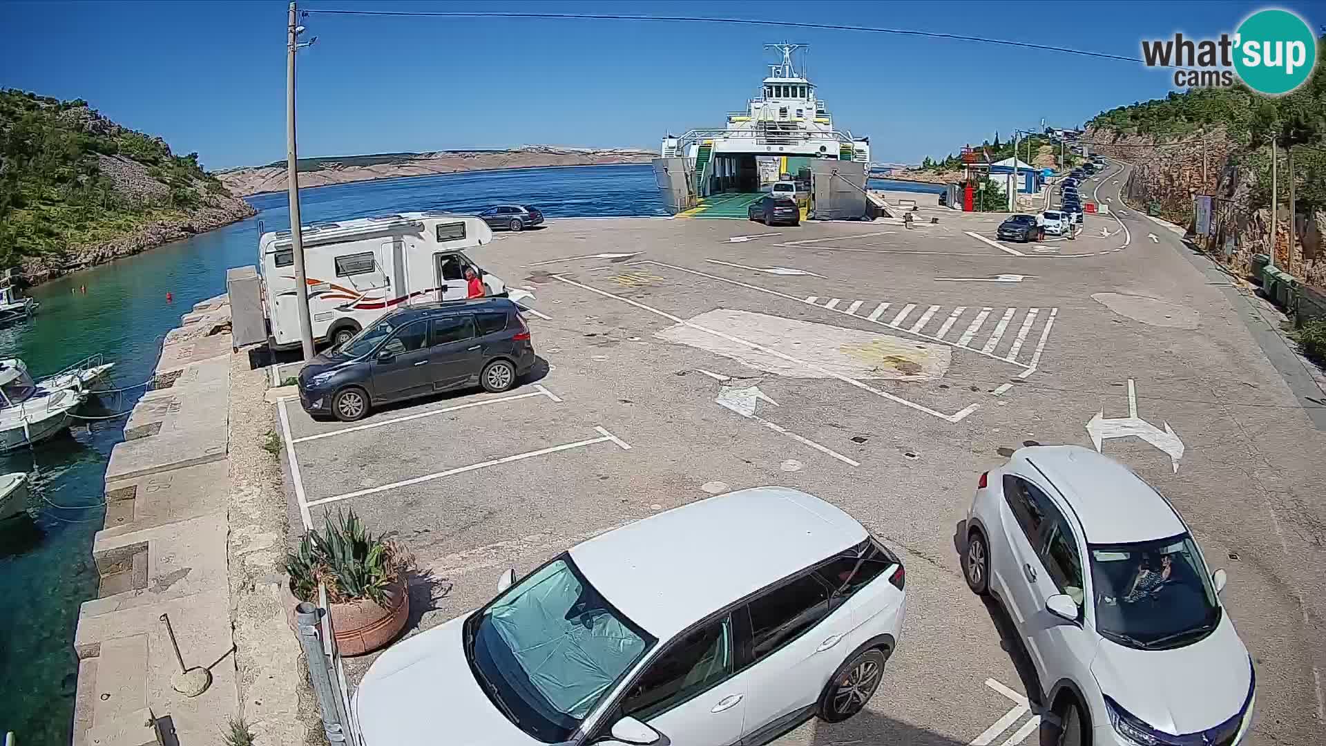 Webcam Fährhafen Prizna – zur Insel Pag