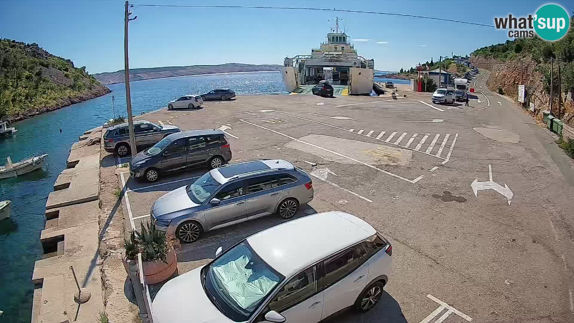 Webcam Fährhafen Prizna – zur Insel Pag