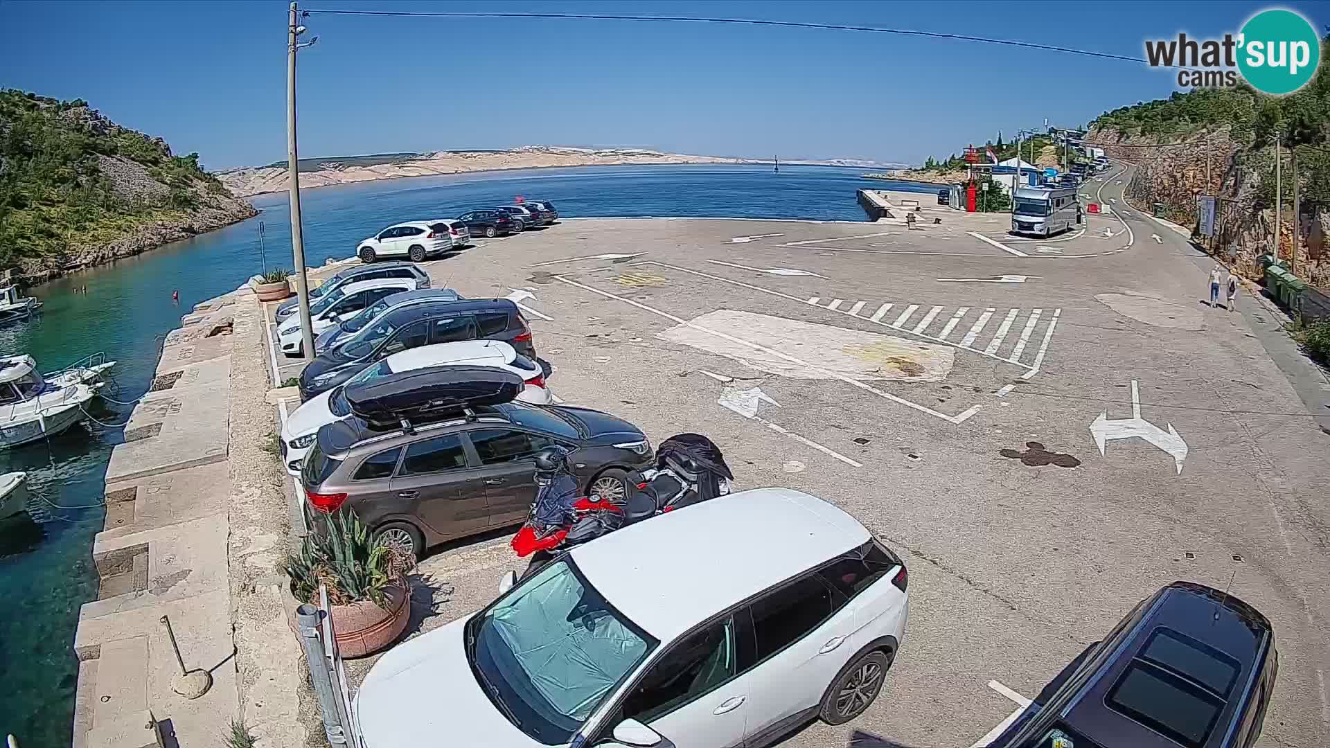 Webcam Prizna ferry port to Pag island
