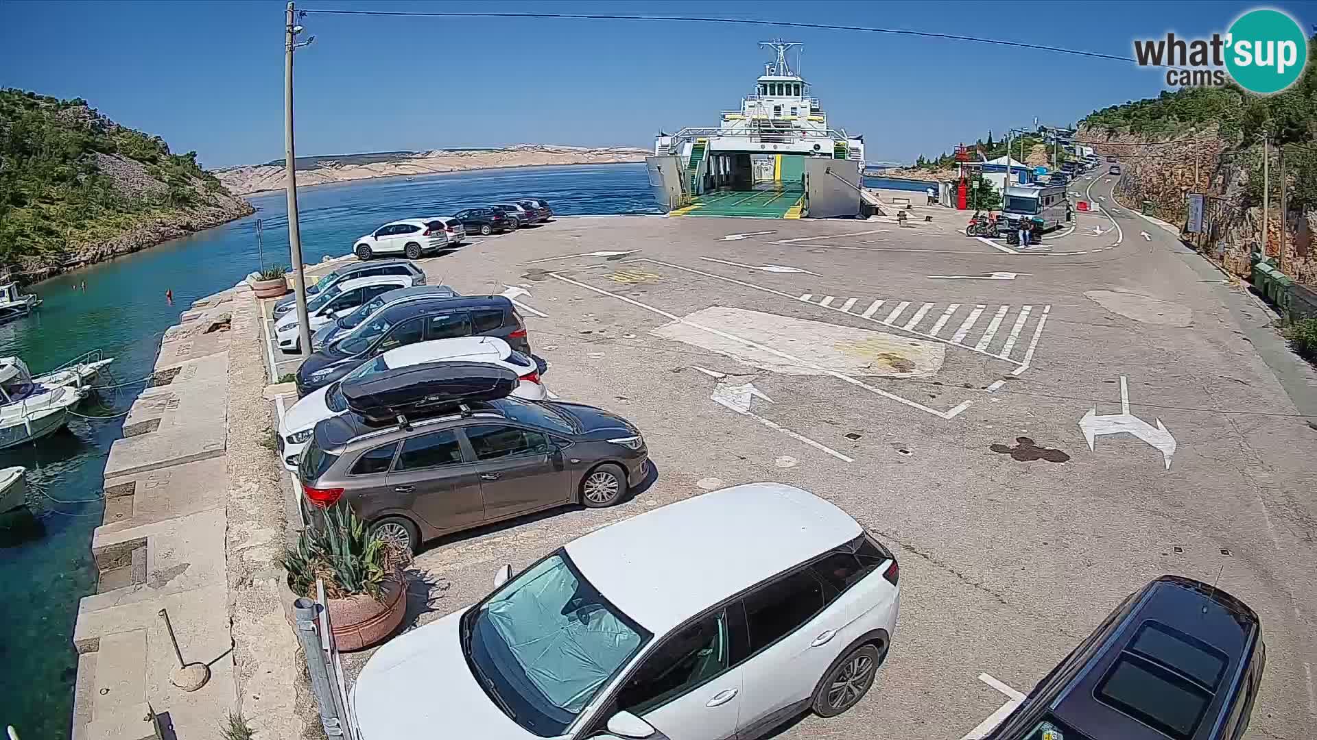 Webcam Fährhafen Prizna – zur Insel Pag