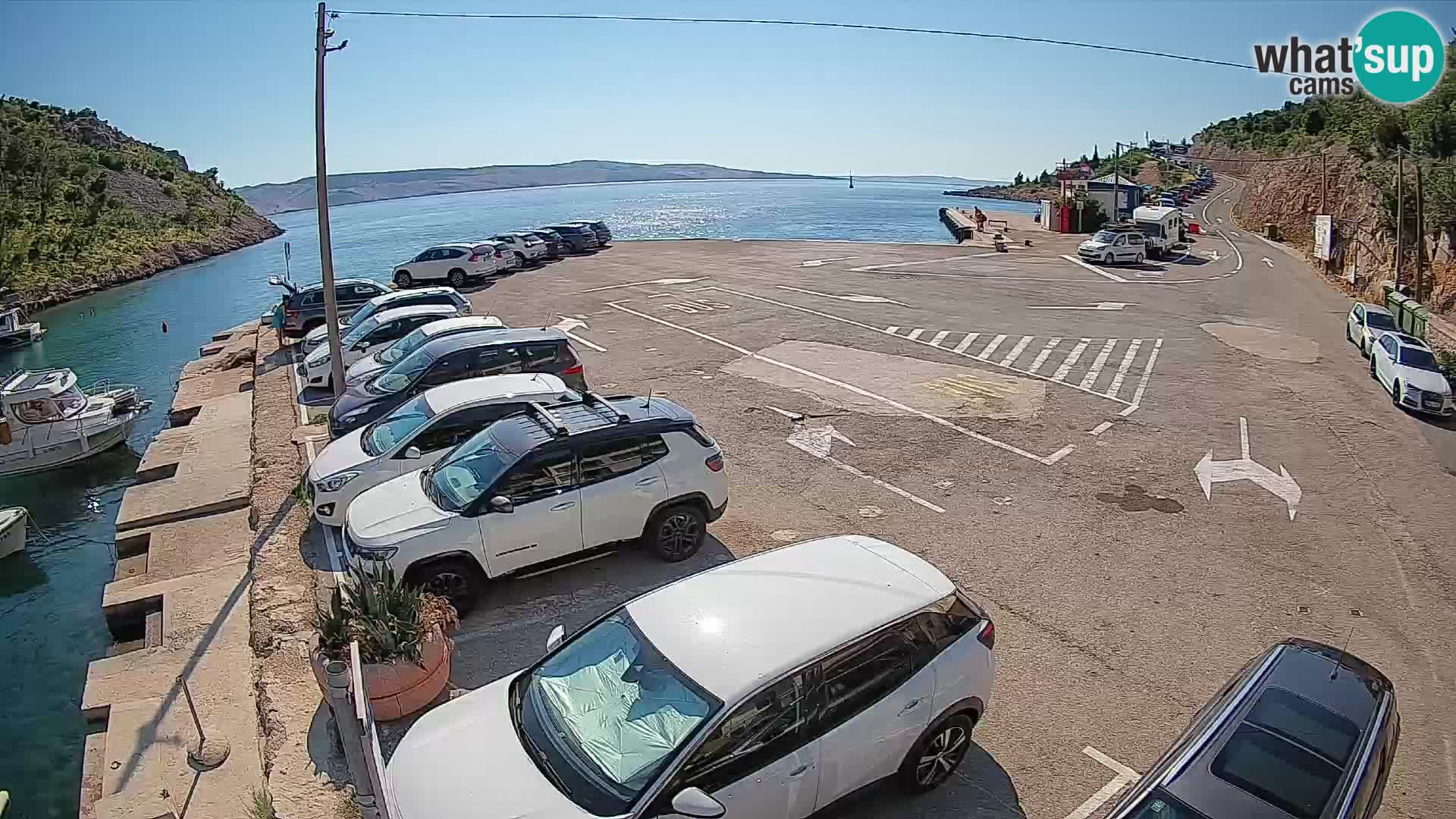 Webcam Prizna ferry port to Pag island