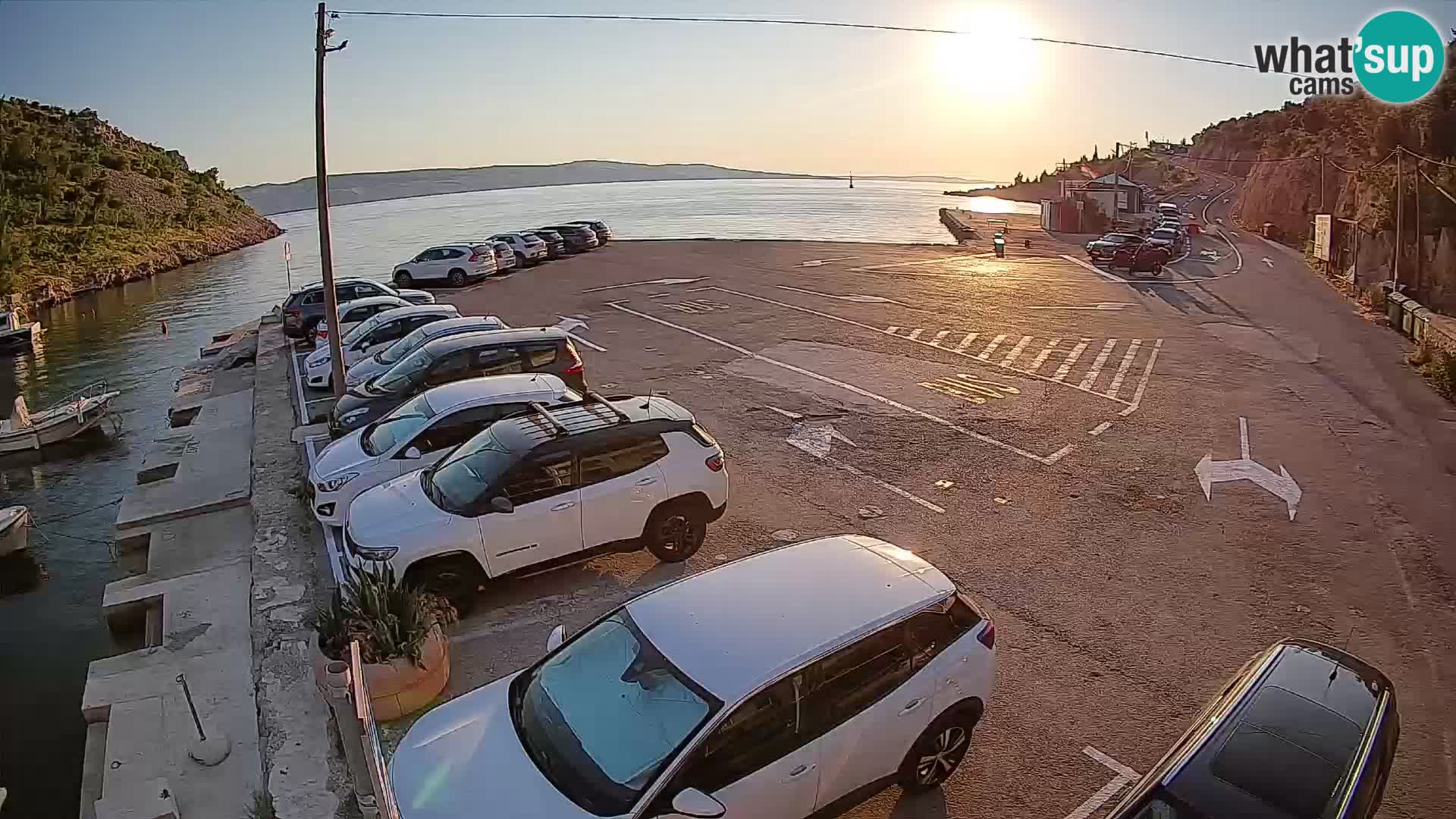 Webcam port de ferry de Prizna – vers l’île de Pag
