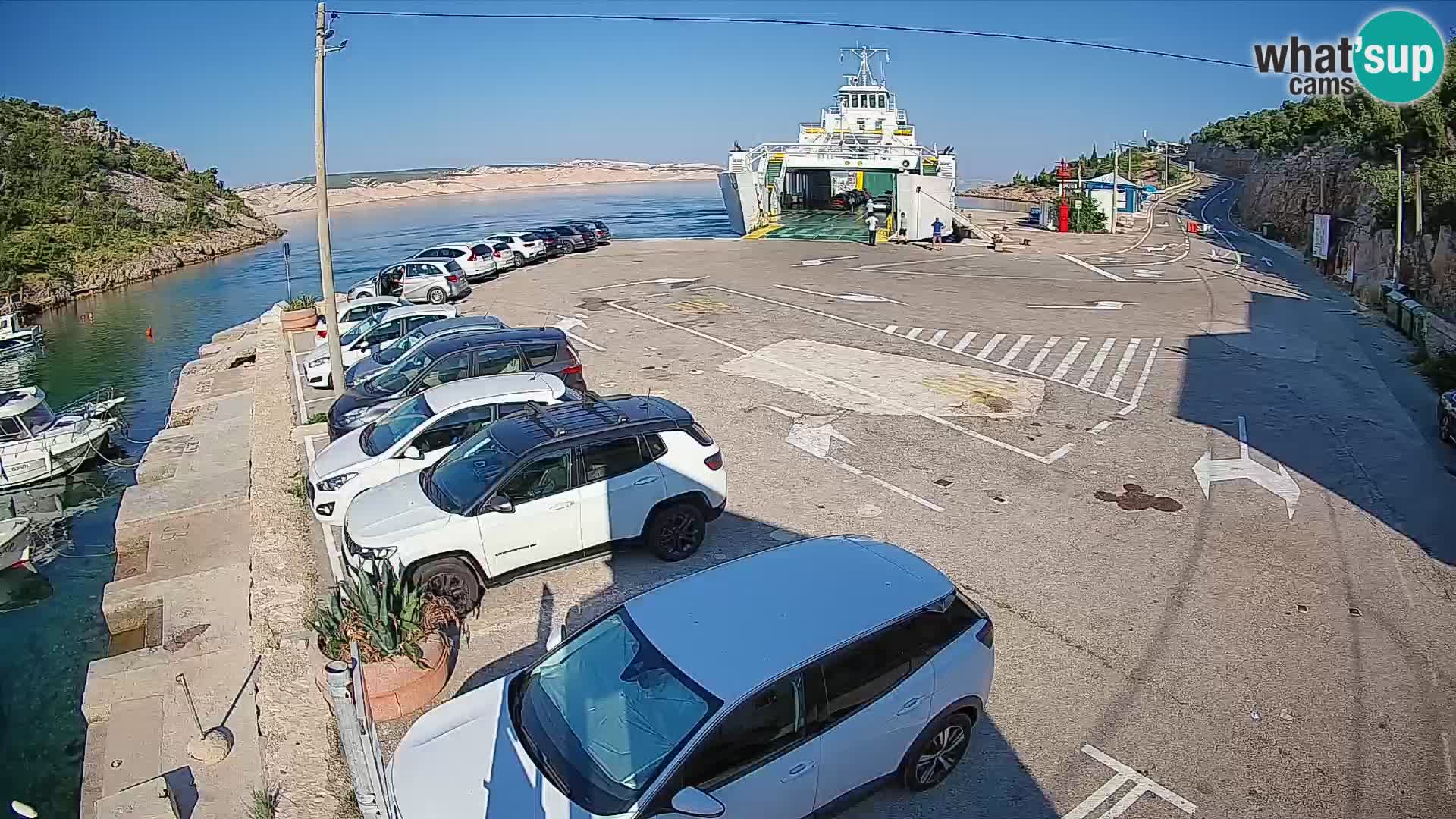 Webcam port de ferry de Prizna – vers l’île de Pag