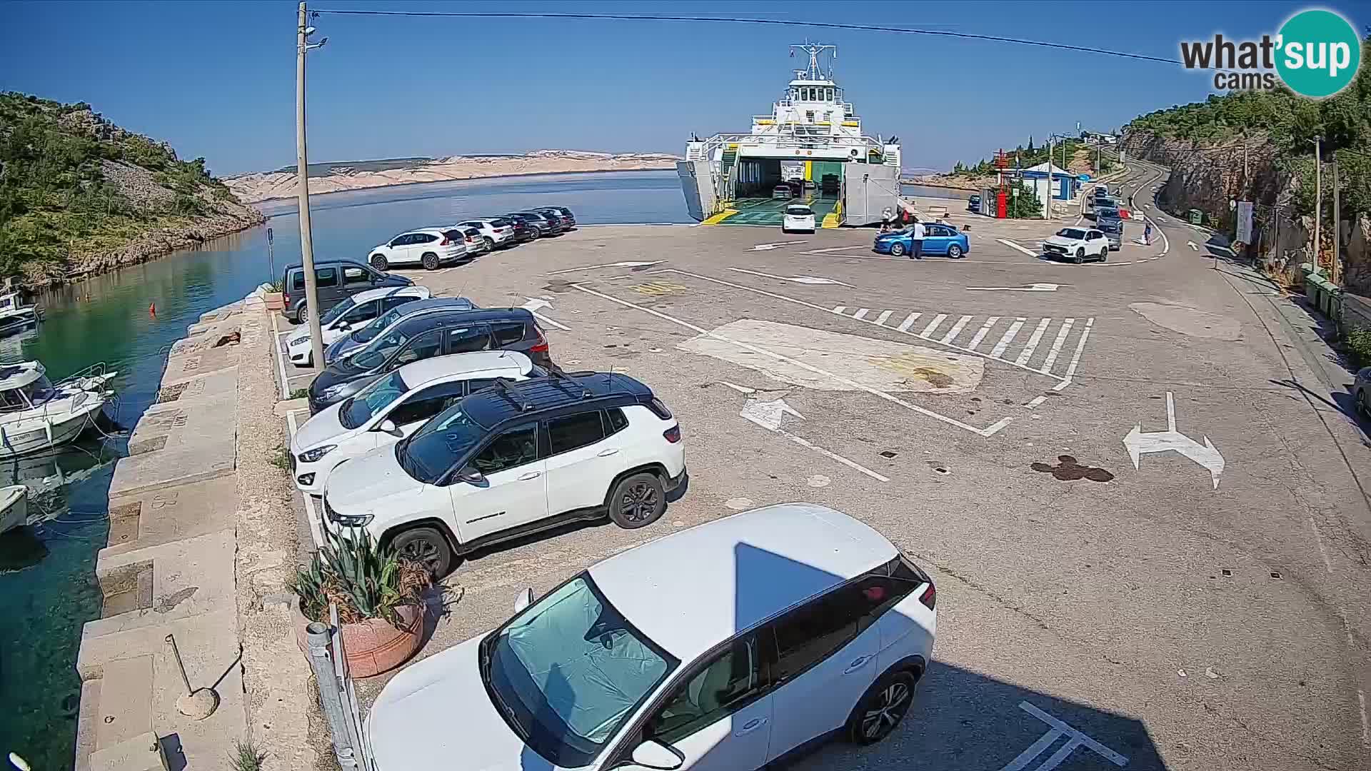Webcam port de ferry de Prizna – vers l’île de Pag