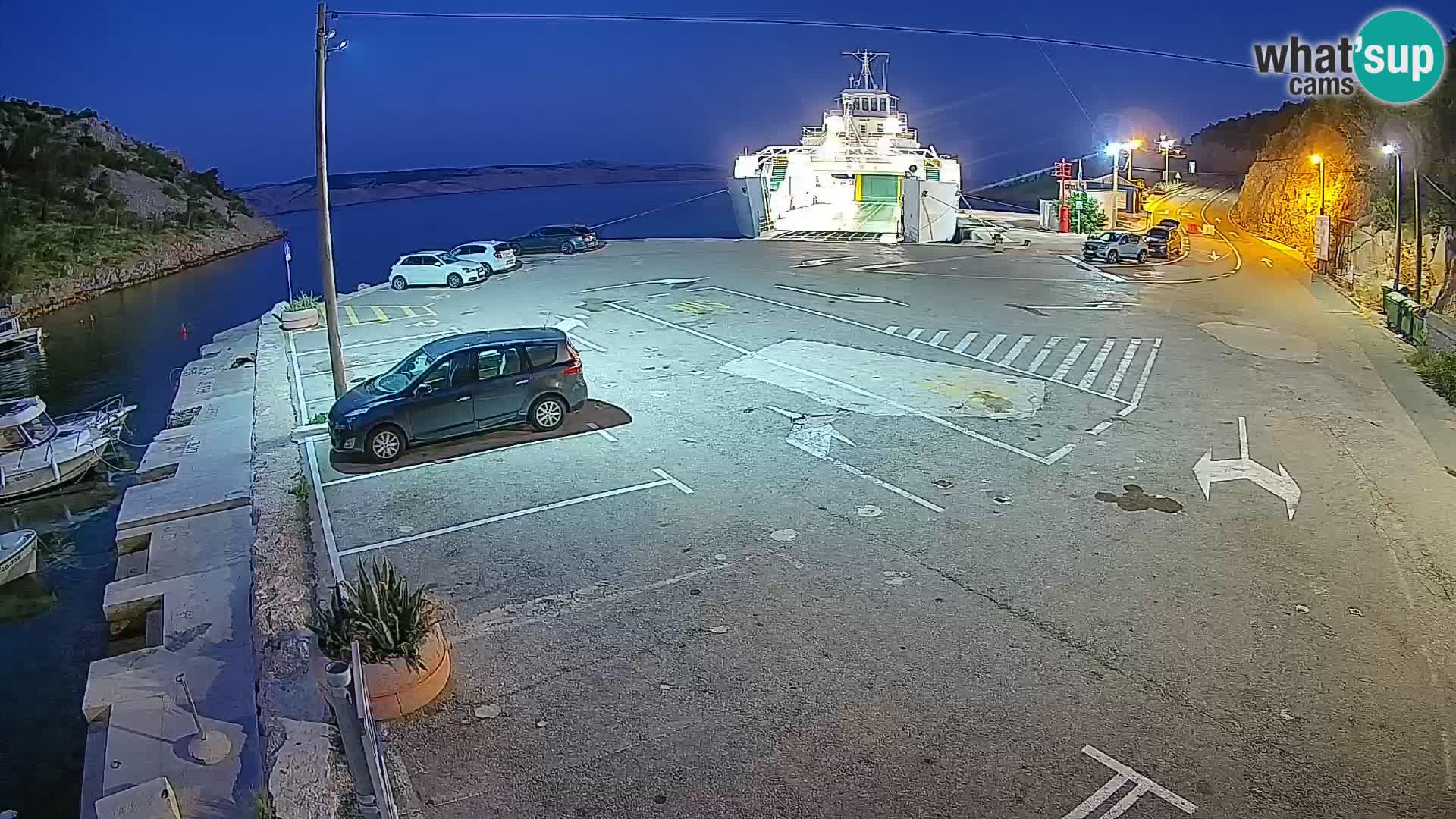 Webcam Fährhafen Prizna – zur Insel Pag