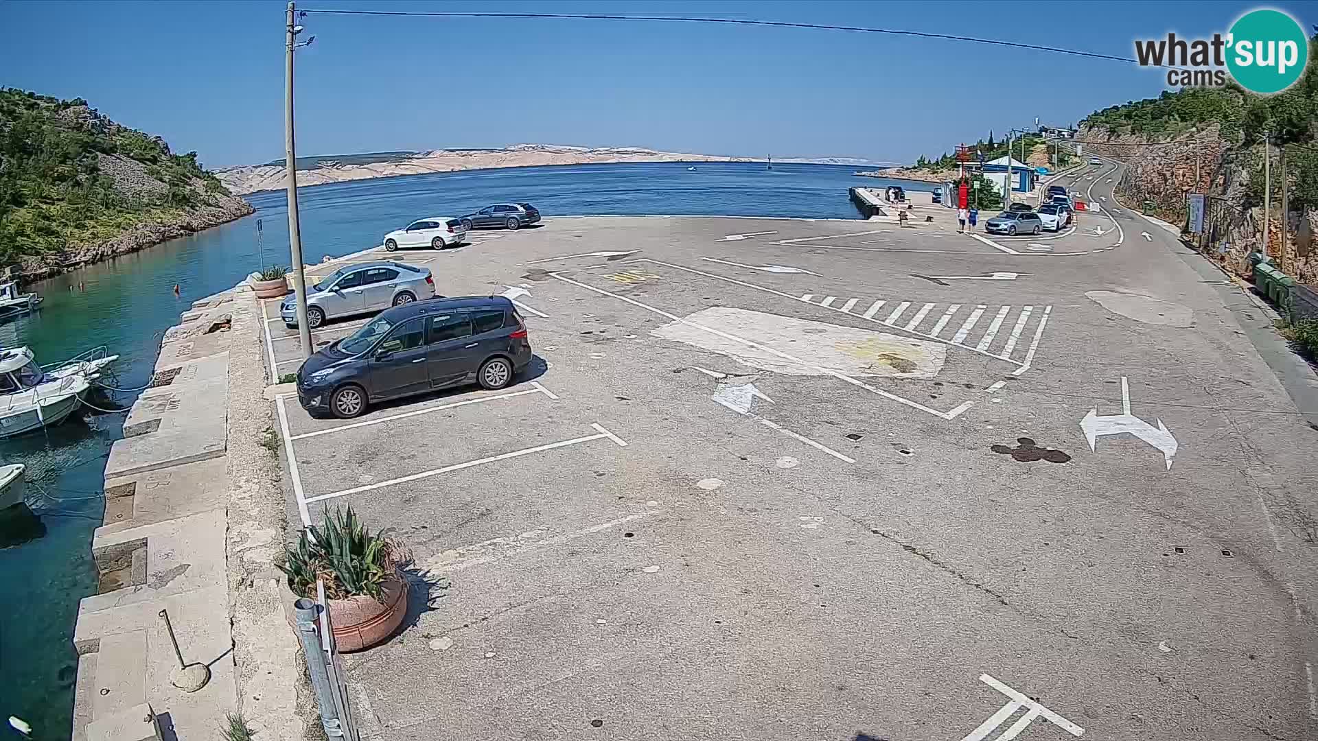 Webcam Prizna ferry port to Pag island