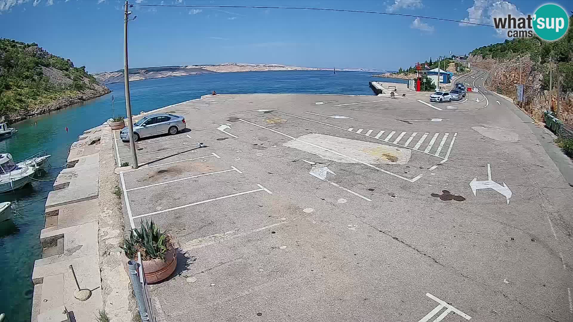 Webcam Prizna ferry port to Pag island