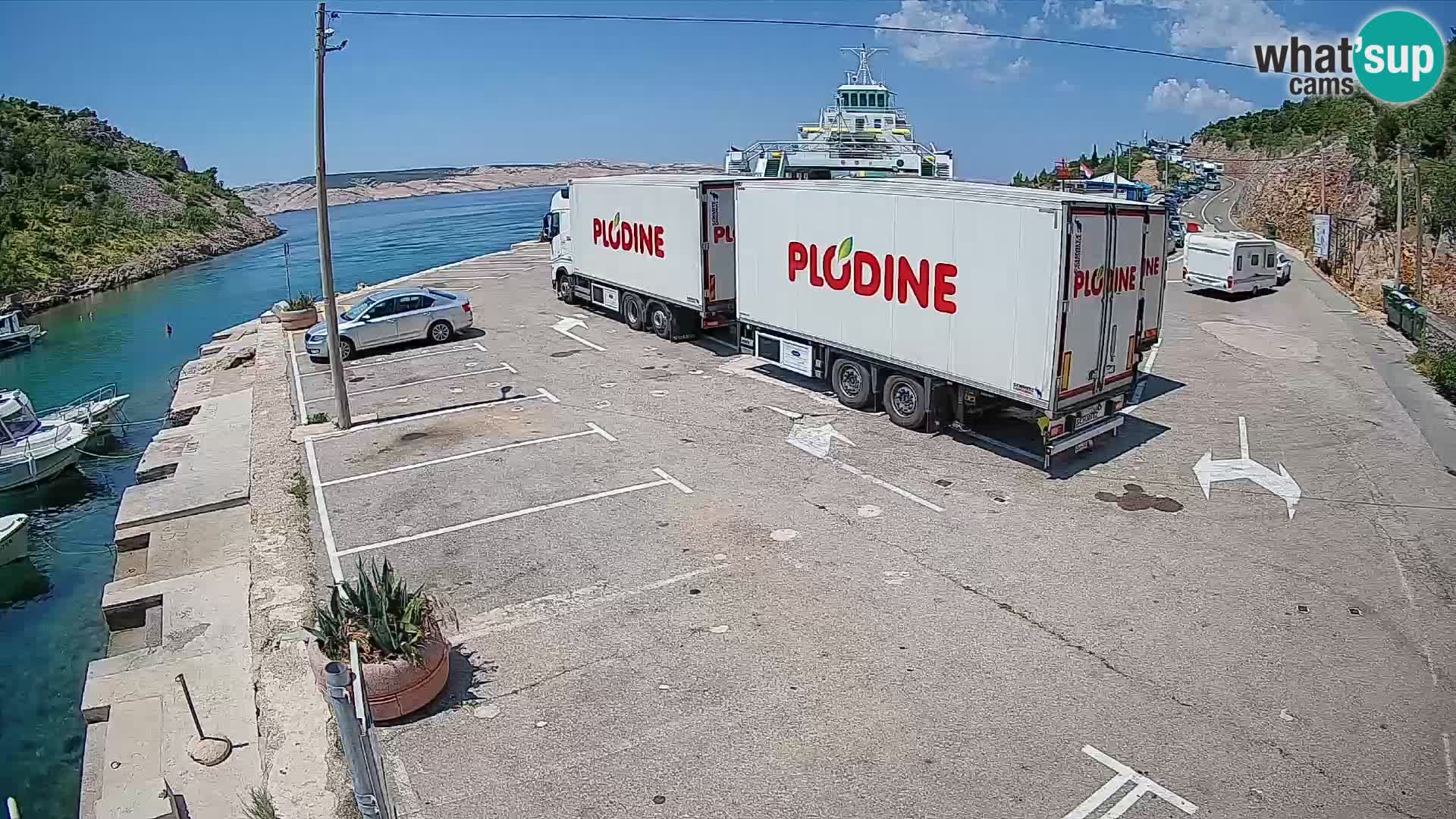 Webcam port de ferry de Prizna – vers l’île de Pag