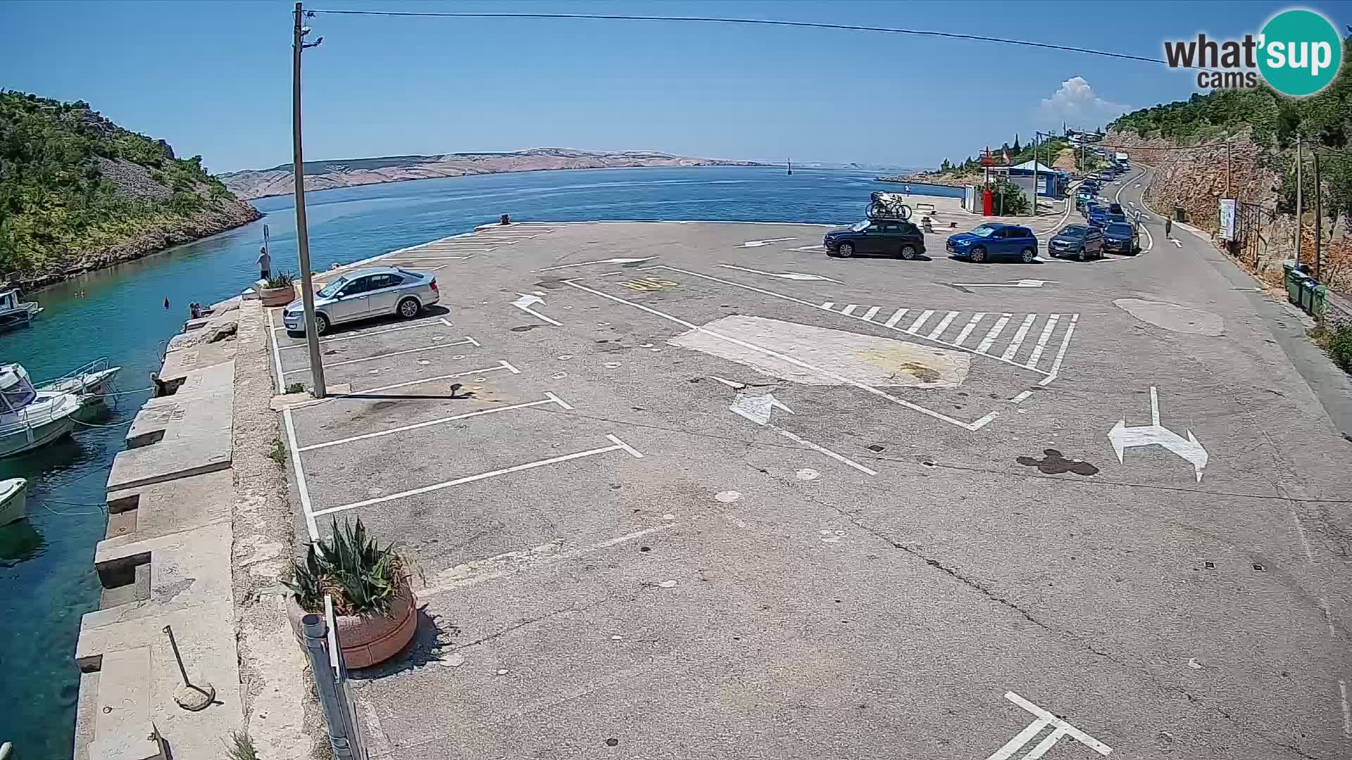 Webcam Prizna ferry port to Pag island