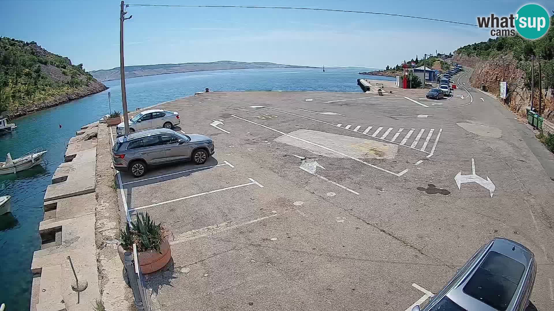 Webcam Prizna ferry port to Pag island